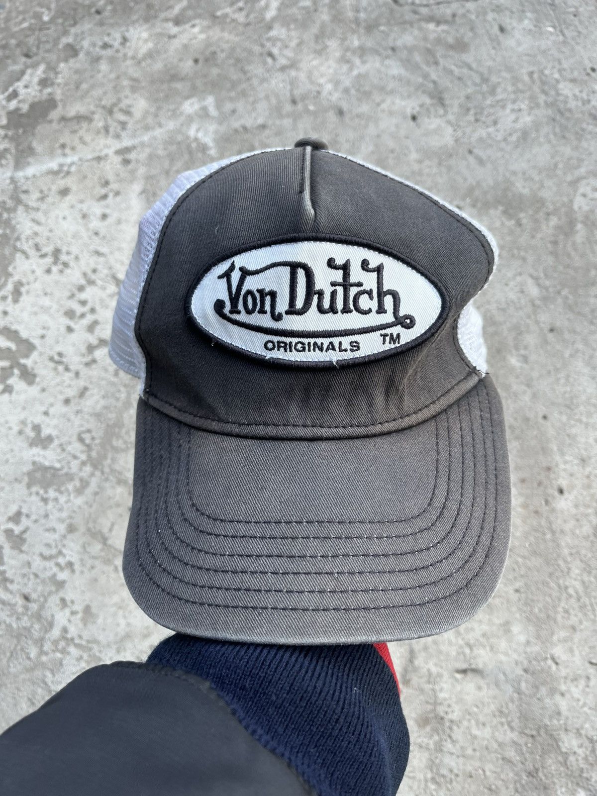Japanese Brand × Von Dutch Vintage Von Dutch Sun Faded Distressed Trucker Hat Y2K Cap Size ONE SIZE - 1 Thumbnail