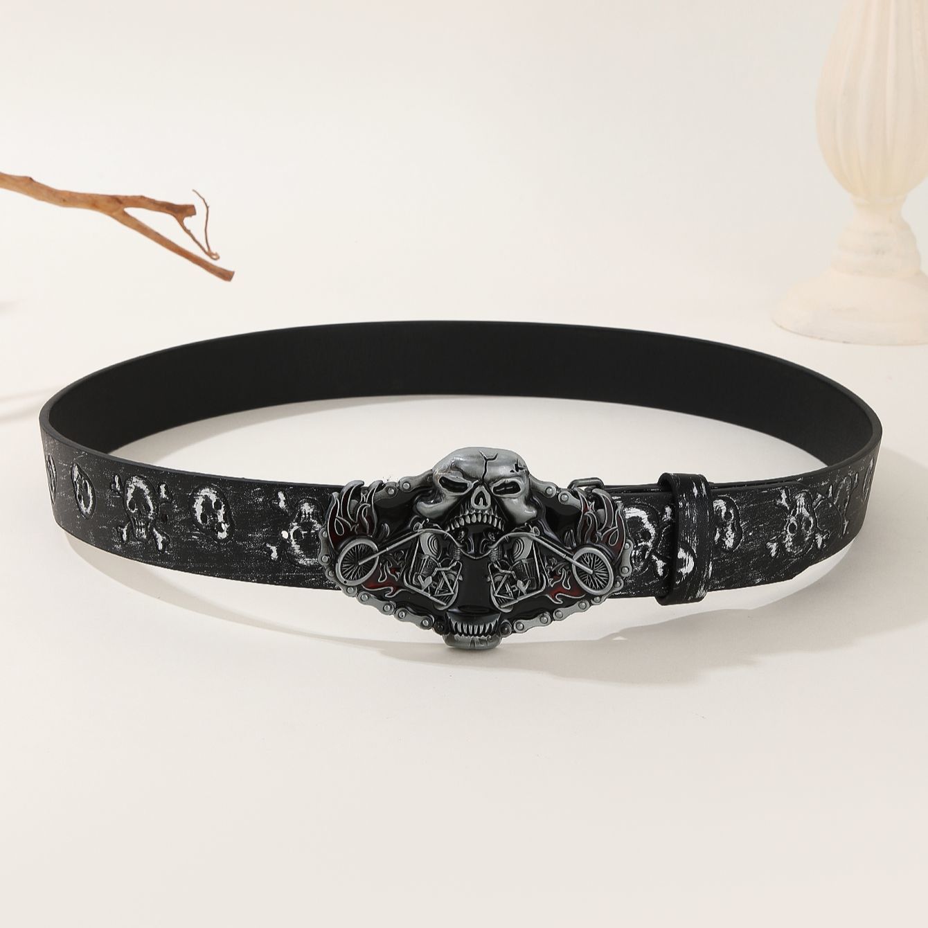 Designer Modern Vintage Belt Riveted Belts Menswear Accessories Size ONE SIZE - 3 Thumbnail