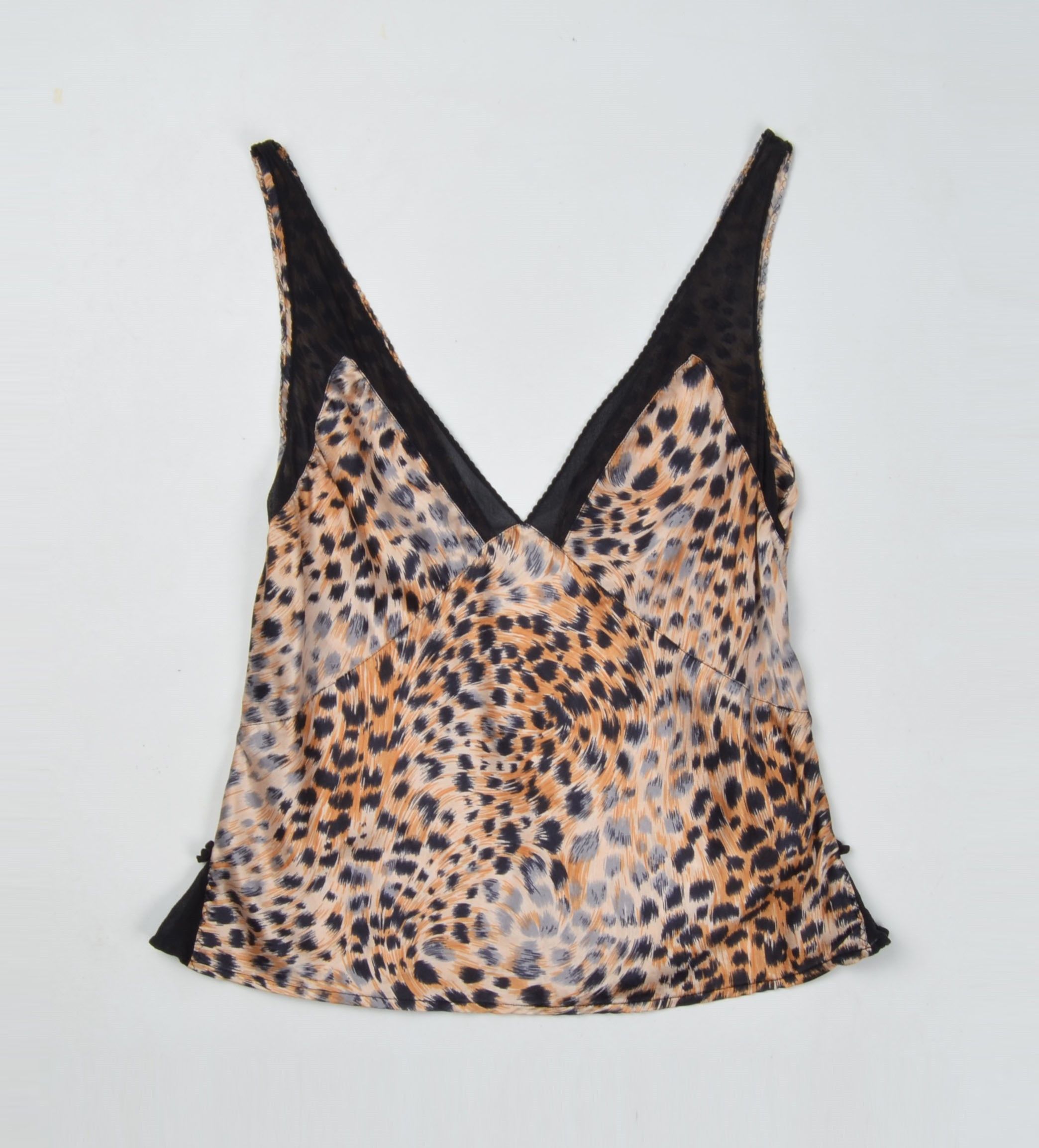 Vintage Globus Lingerie Y2K Leopard 100% Silk Coquette Top Size L / US 10 / IT 46 - 4 Thumbnail