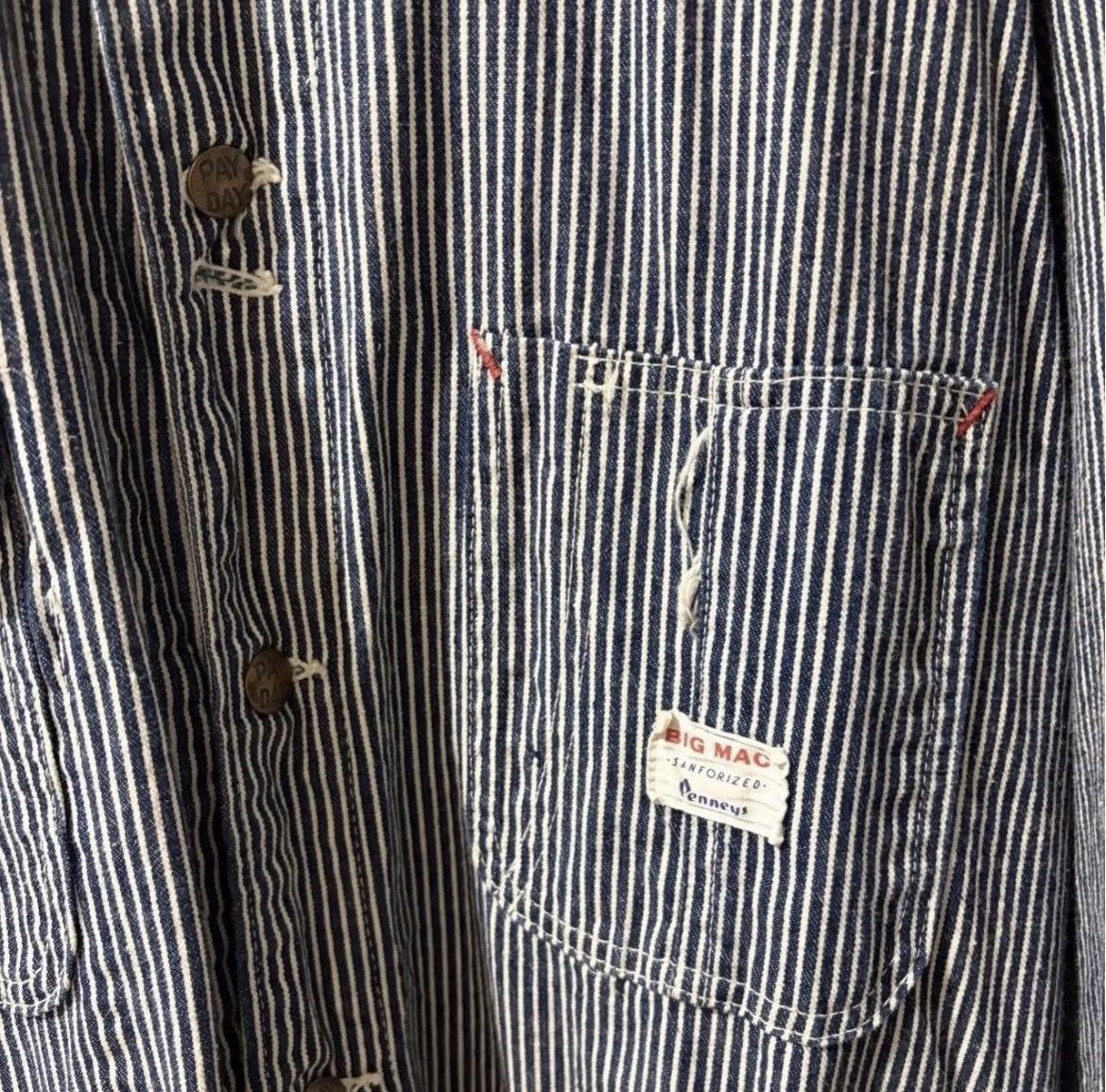 Big Mac Vintage 50’s Big Mac Hickory Stripe Chore Jacket Size US XL / EU 56 / 4 - 3 Thumbnail