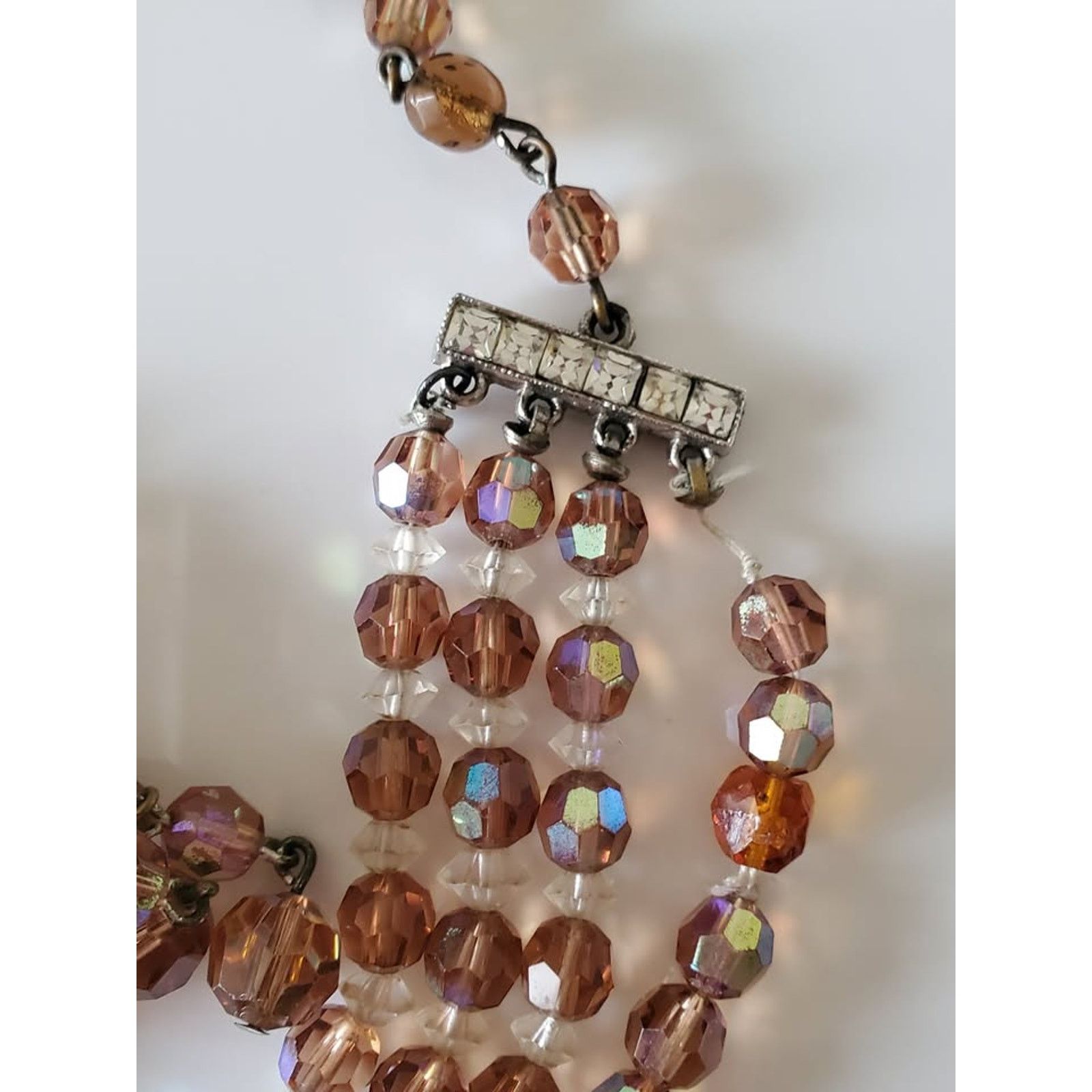 Unknown London Vintage AB Tan Bead Necklace and Earring Set Size ONE SIZE - 4 Thumbnail