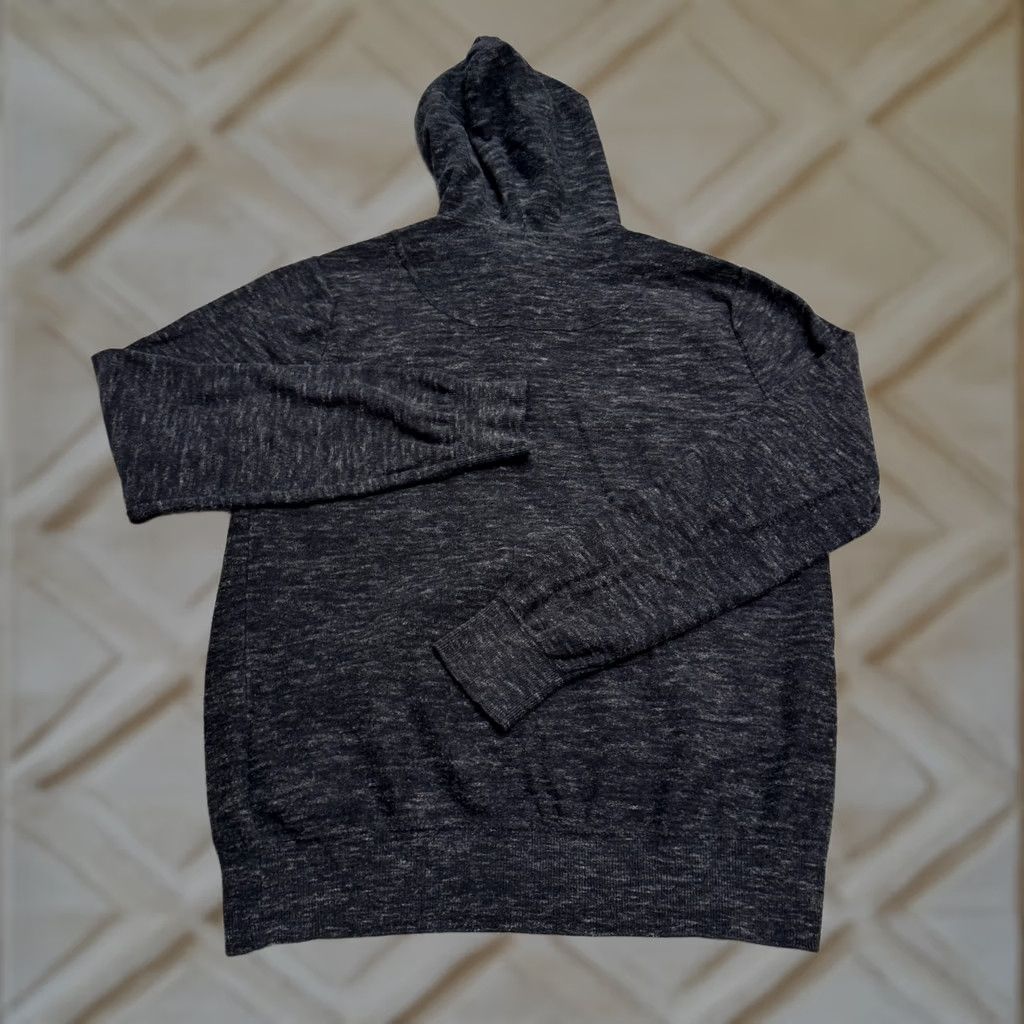 H&M Guess Space Dye Pullover Hoodie Sweater Mens M Charcoal Gray Knit Henley Logo Button Casual Size US M / EU 48-50 / 2 - 1 Thumbnail