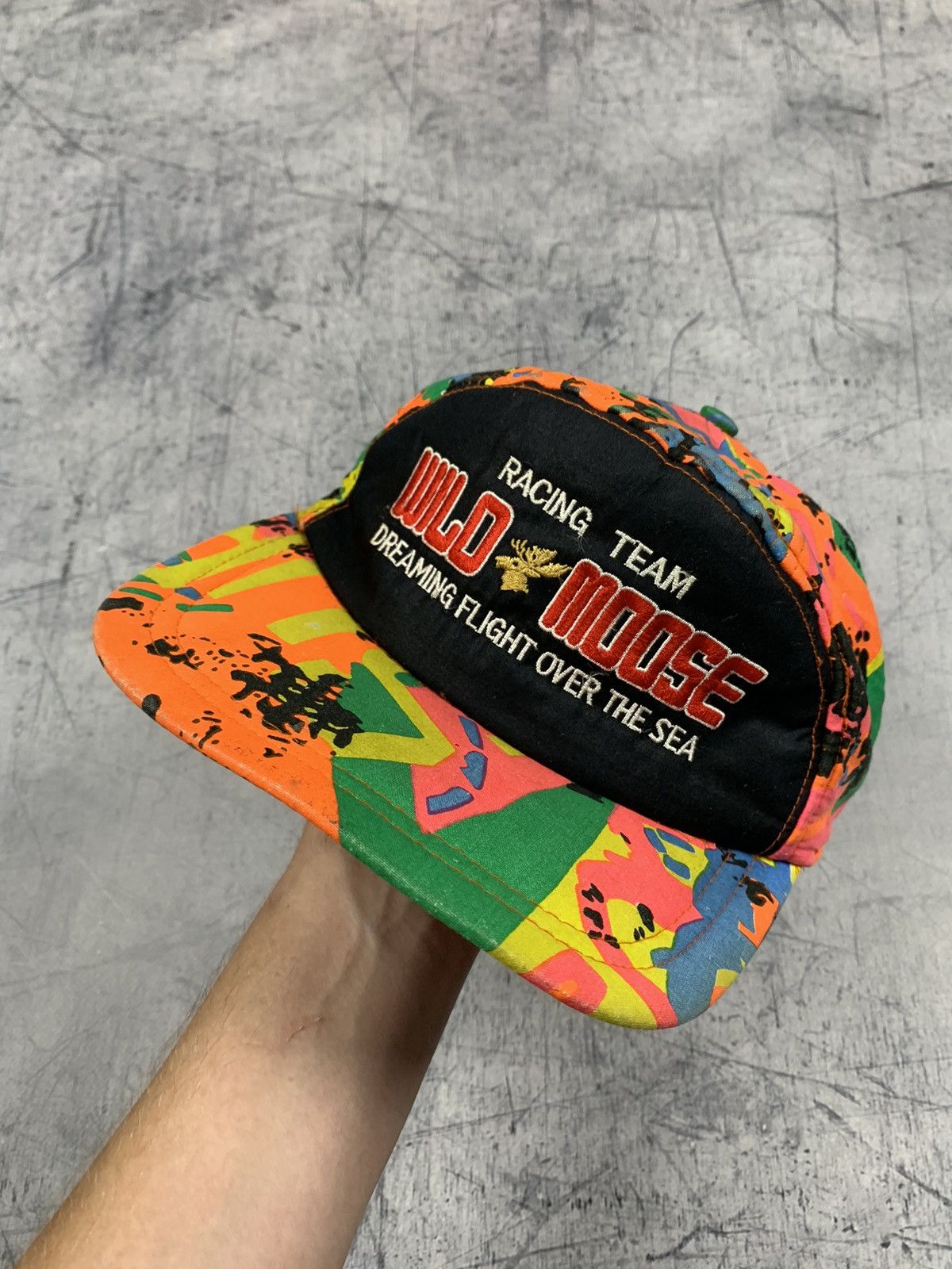 Vintage Rare Racing Team Wild Moose Dreaming Flight Over The Sea Cap Size ONE SIZE - 2 Thumbnail
