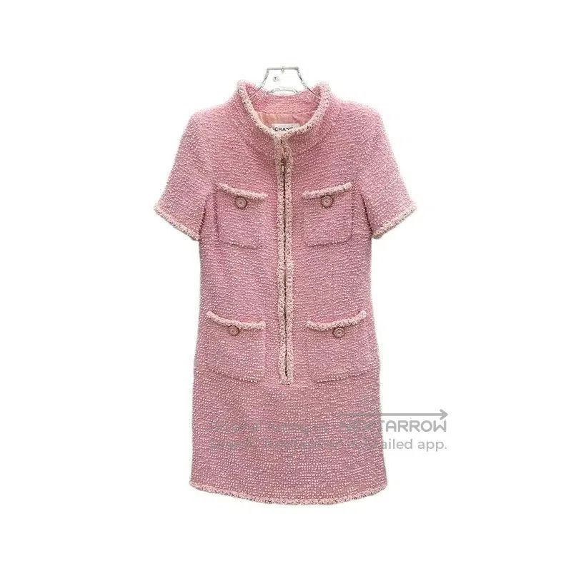Chanel Chanel Pink Tweed Short Summer Dress . Size S / US 4 / IT 40 - 1 Thumbnail
