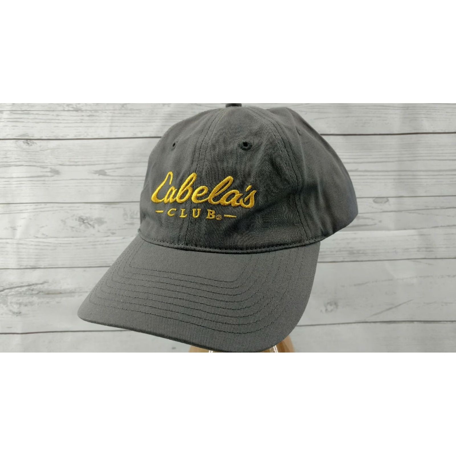 Vintage Cabela's Club Baseball Cap Hat Grey Adjustable Embroidered Logo Fishing Mens Size ONE SIZE - 2 Thumbnail