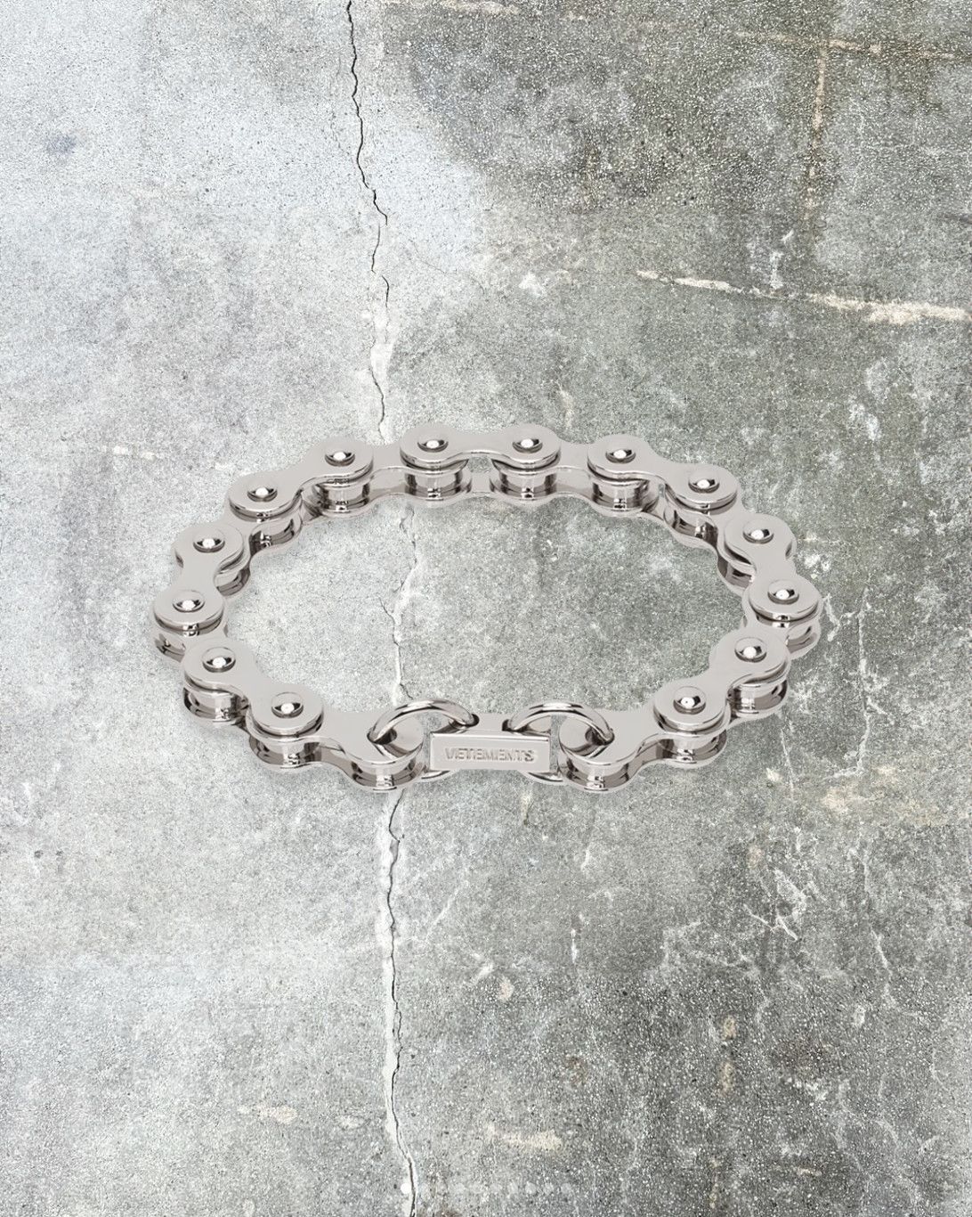 image of Vetements Vestments Biker Chain Bracelet in Silver, Men's