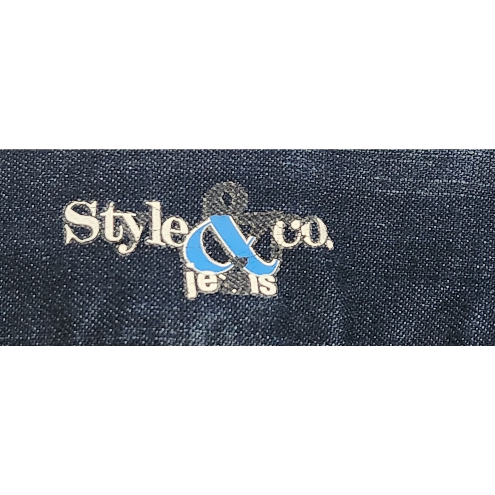 Other Style & Co Dark Blue Wide Cuffed Cropped Jeans 10P Stretch Size 33" - 4 Thumbnail