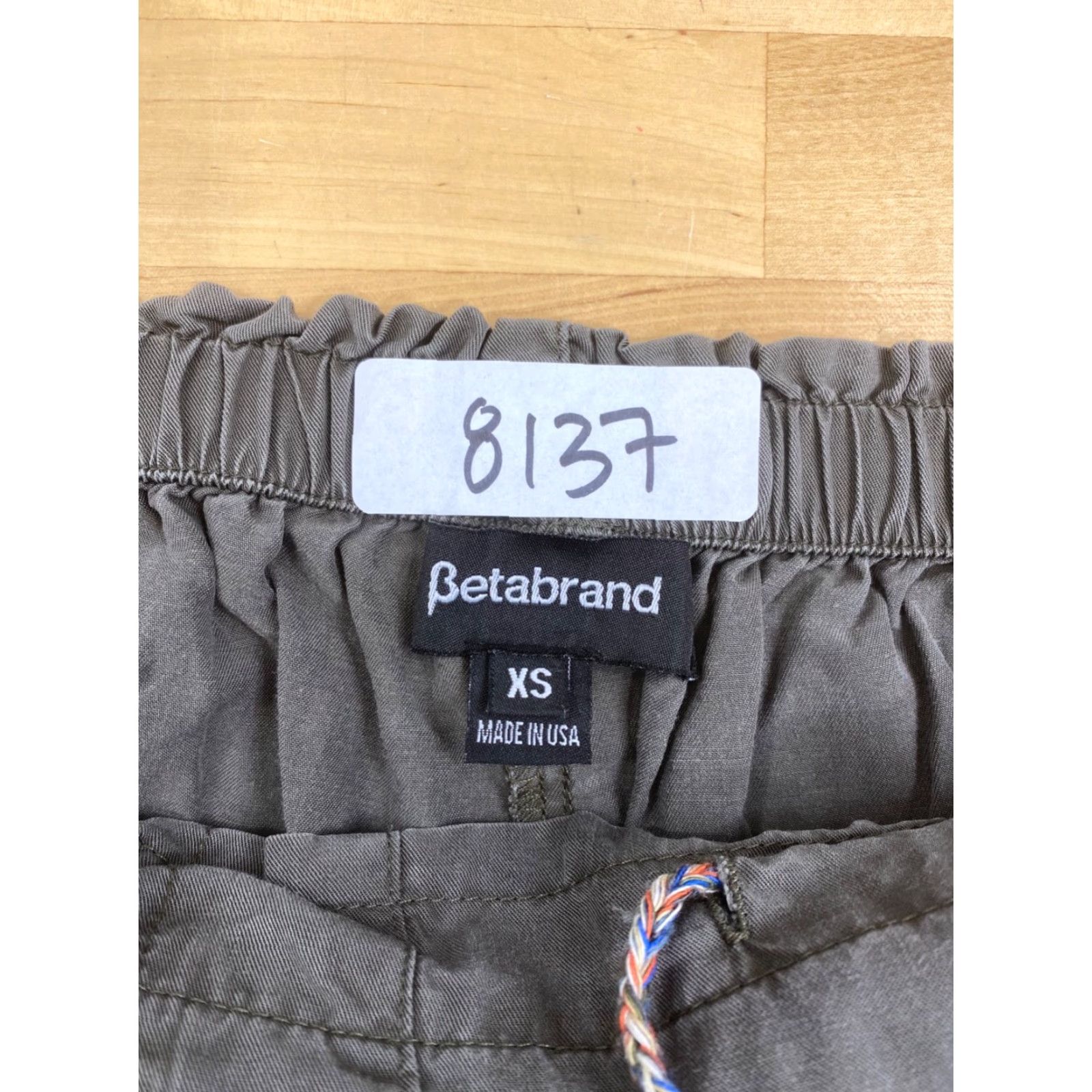 Olive Betabrand Pants Womens XS Olive Green Casual Loose Drawstring 28" Inseam #8137 Size 26" / US 2 / IT 38 - 3 Thumbnail