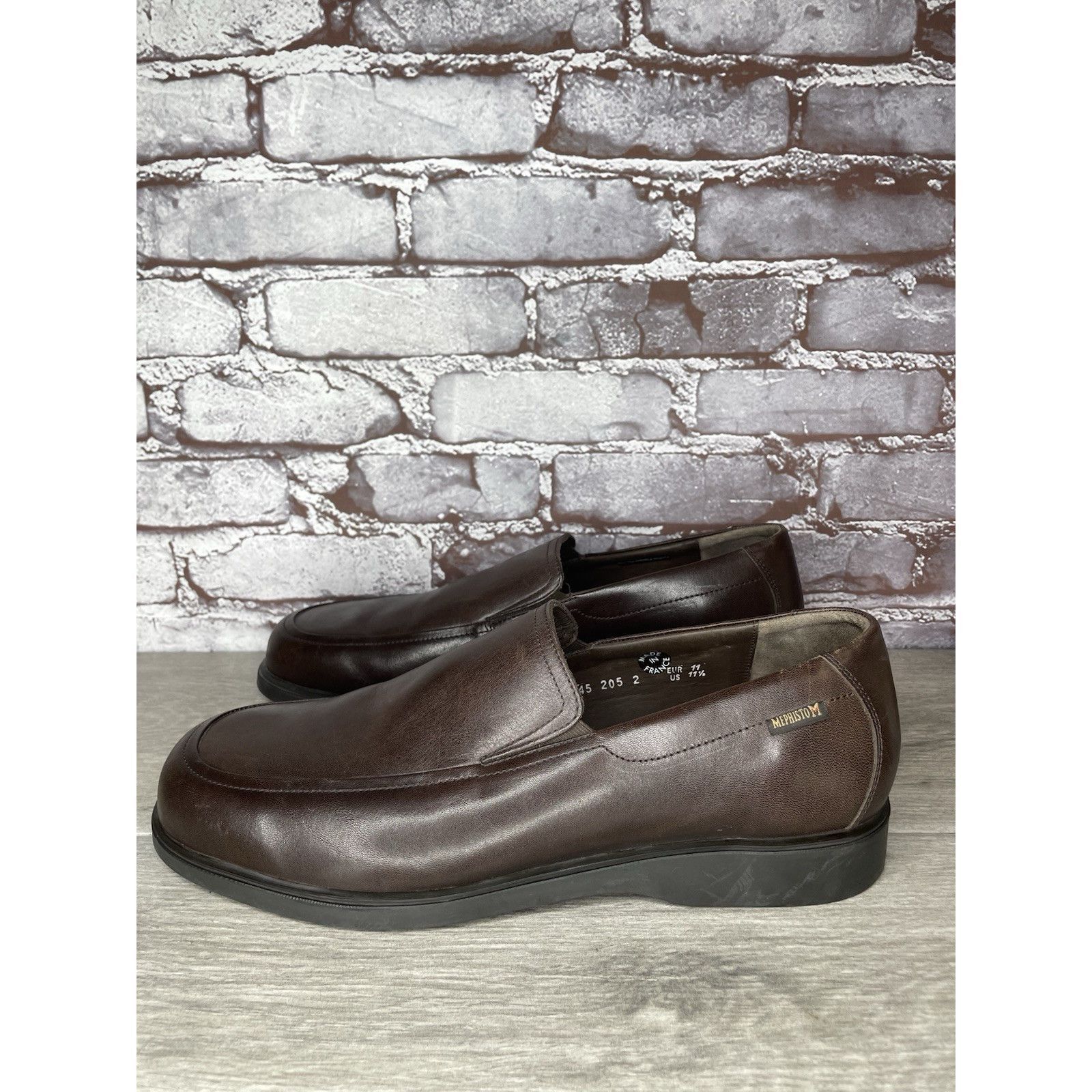 Mephisto Brown Leather Loafers Air Jet Insoles Slip On Shoes