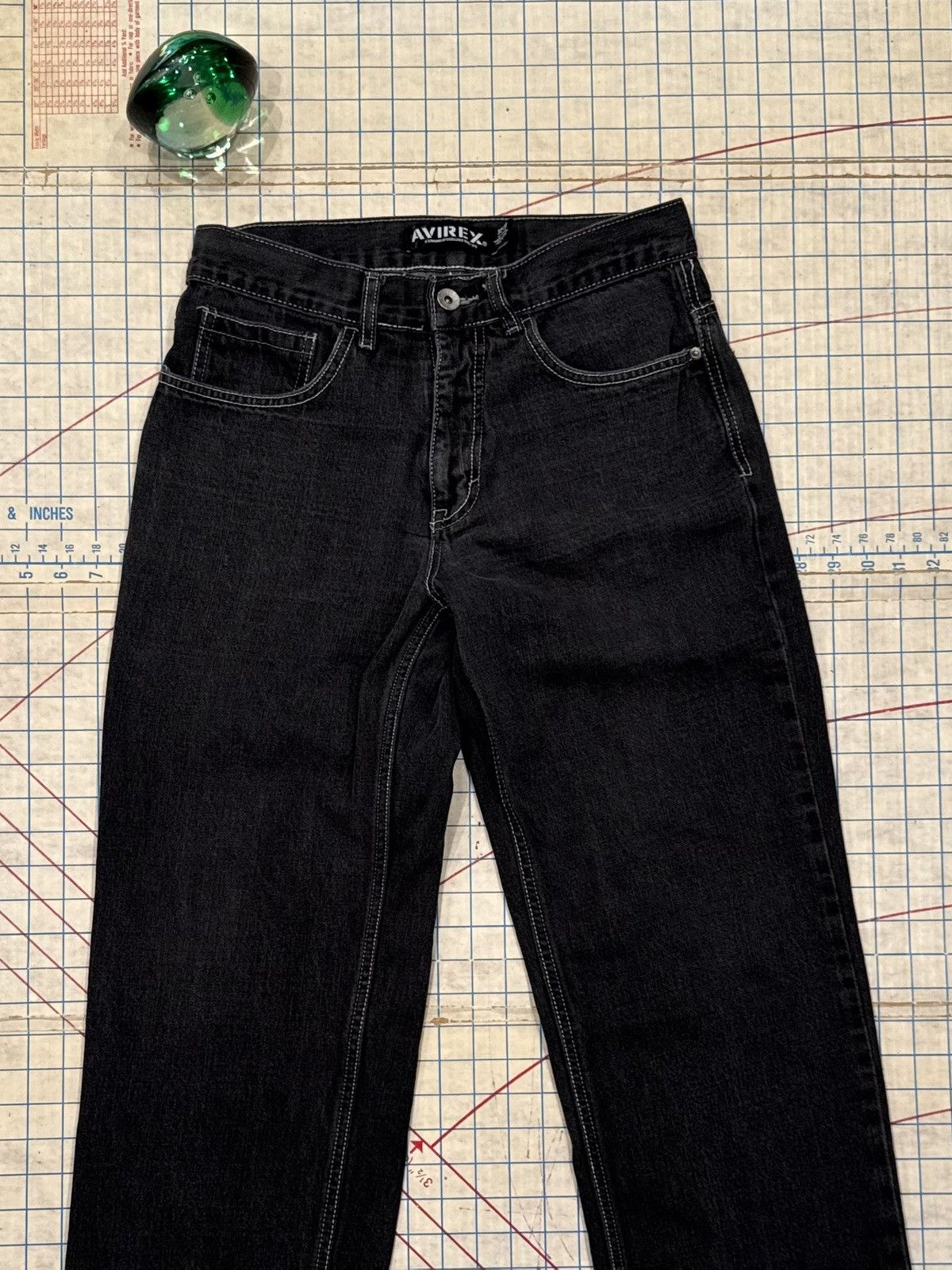 Avirex Avirex Black Denim Embroidered Back Pockets Fits 30x26 Black Size US 30 / EU 46 - 6 Thumbnail