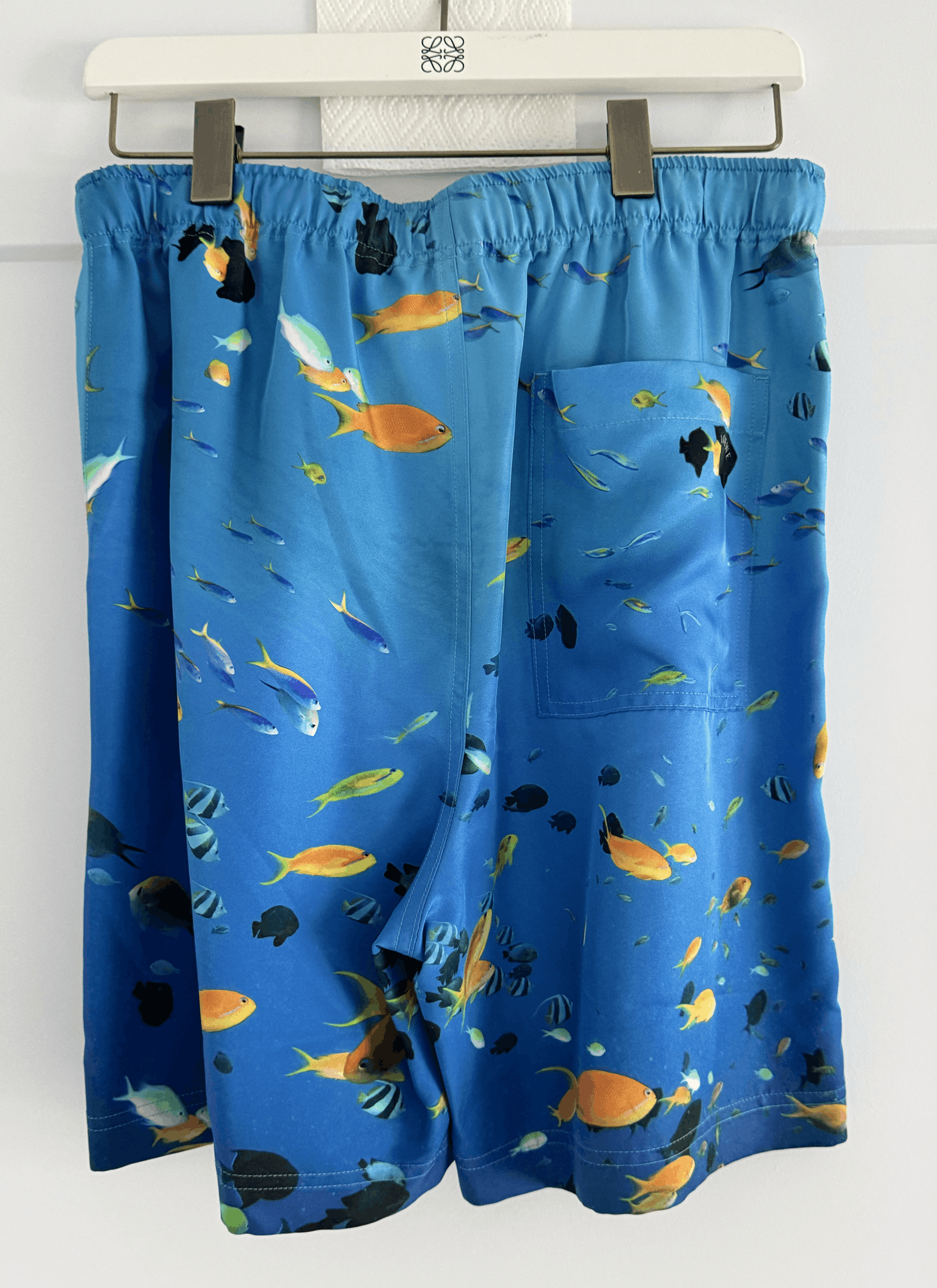 Loewe Straight-Leg 100% Silk Aquarium Print Shorts Size US 32 / EU 48 - 7 Thumbnail