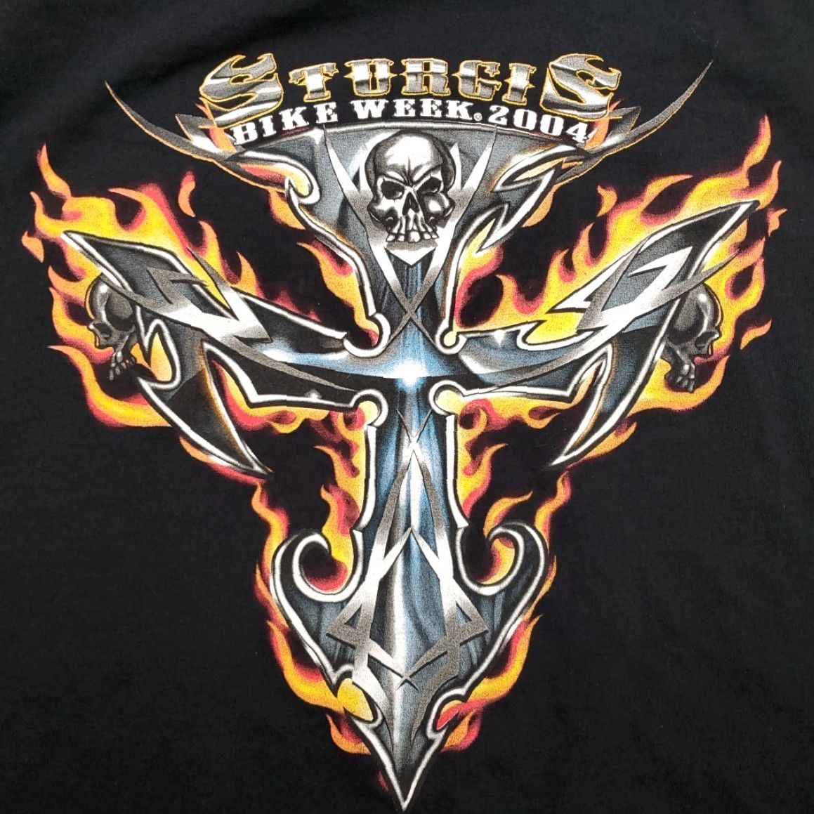 Jerzees VTG Sturgis Bike Week 2004 Shirt Mens XL Biker 2004 Motorcycle Rally Y2K Retro Shirt Mens XL Black Jersey Cotton Crew Neck Sleeveless Graphic Print Size US XL / EU 56 / 4 - 5 Thumbnail