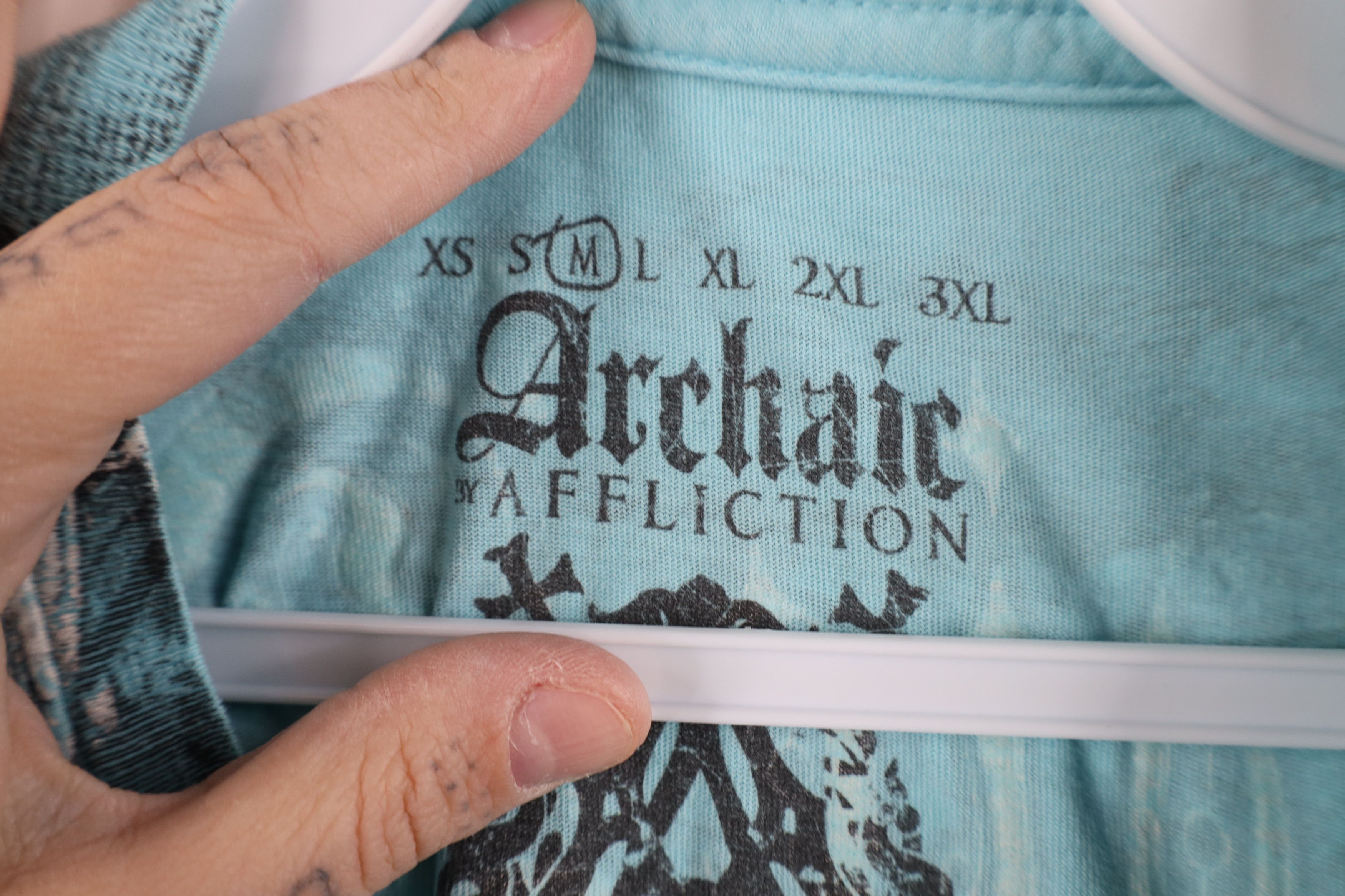 Affliction × Vintage Vintage Y2K Affliction Eagle Tribal T-Shirt Blue USA Size US M / EU 48-50 / 2 - 8 Thumbnail