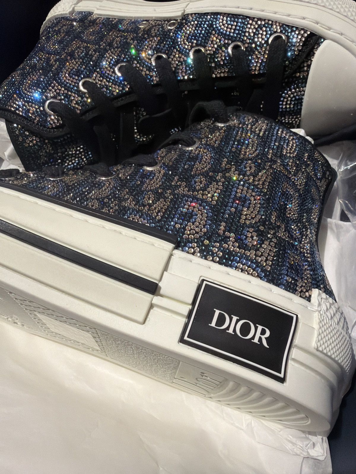 Dior Dior B23 High 'Dior Oblique Strass Size US 6.5 / IT 36.5 - 1 Thumbnail