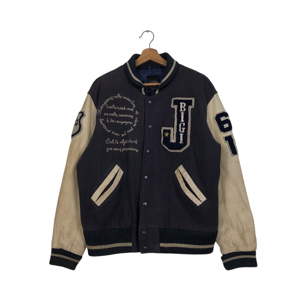 Japanese Brand 📌Vintage Varsity Bomber Jacket Mens Bigi Issey Miyake Size US M / EU 48-50 / 2 - 2 Thumbnail