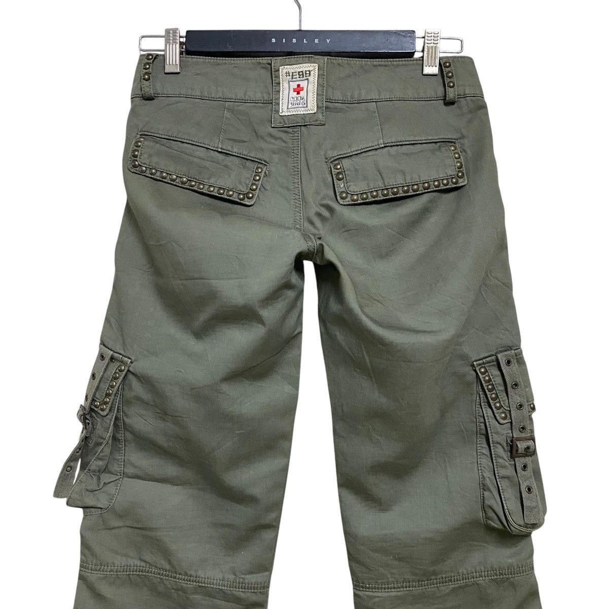 COOK JEANS Studded Military Cargo Pants Low Rise