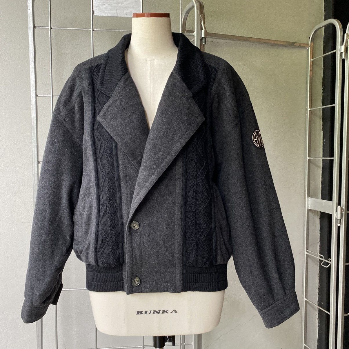 Designer BLACK PIA Dark Gray Knit Panel Jacket Size L / US 10 / IT 46 - 21 Thumbnail