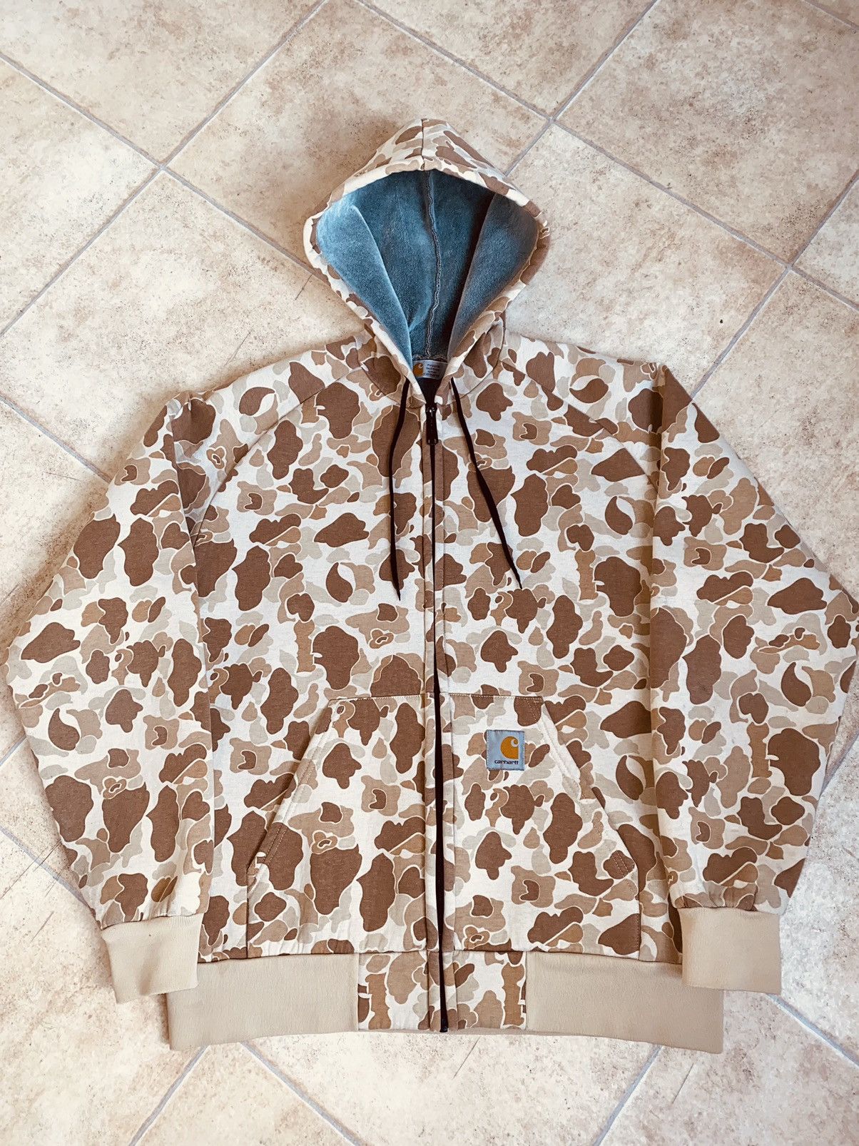 image of Bape x Camo Car-Lux Zipper Hoodie Dickies Undefeated Stussy Рассвет in Brown, Men's (Size XL)