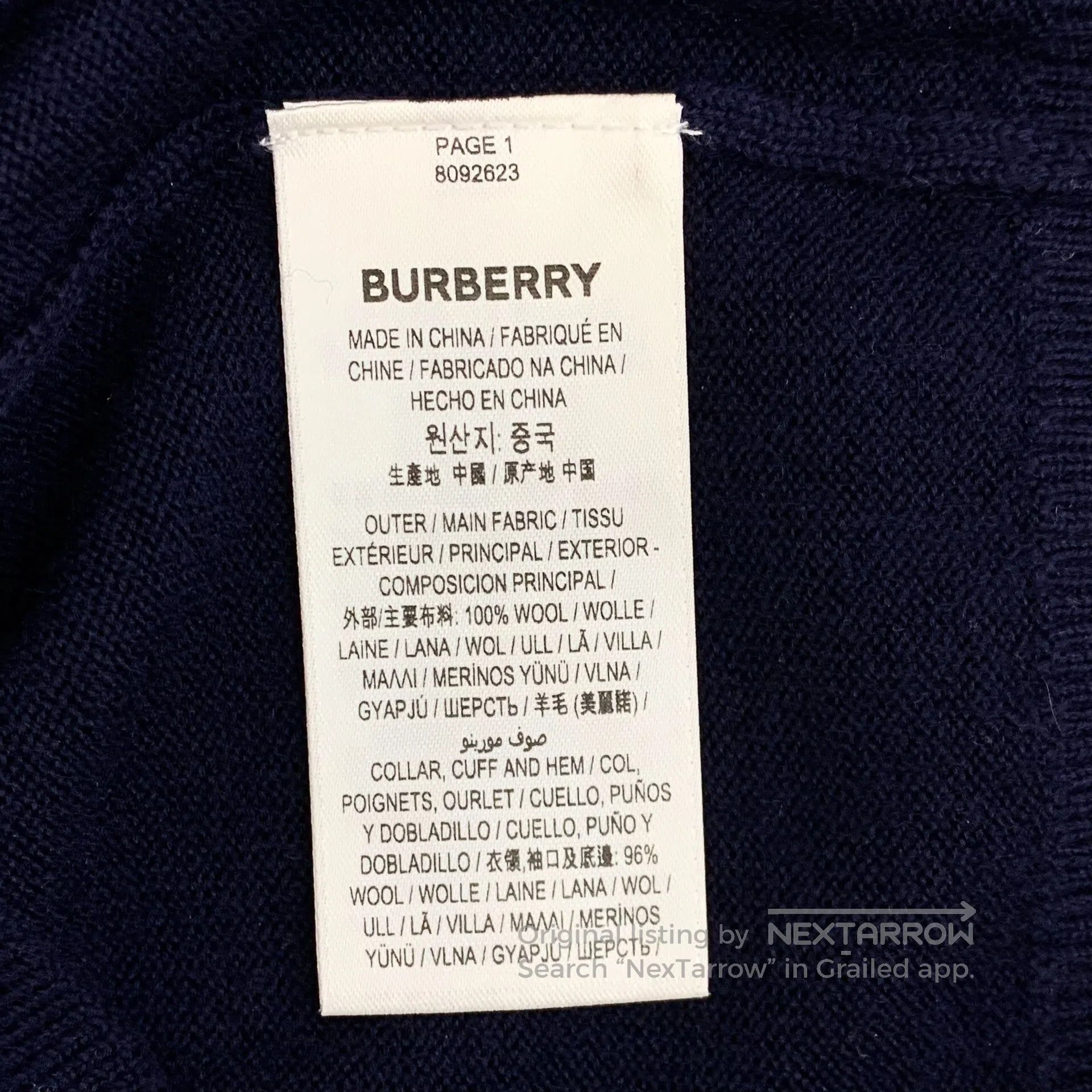 Burberry Burberry Navy blue striped mixed cashmere wool round neck Size US M / EU 48-50 / 2 - 6 Thumbnail