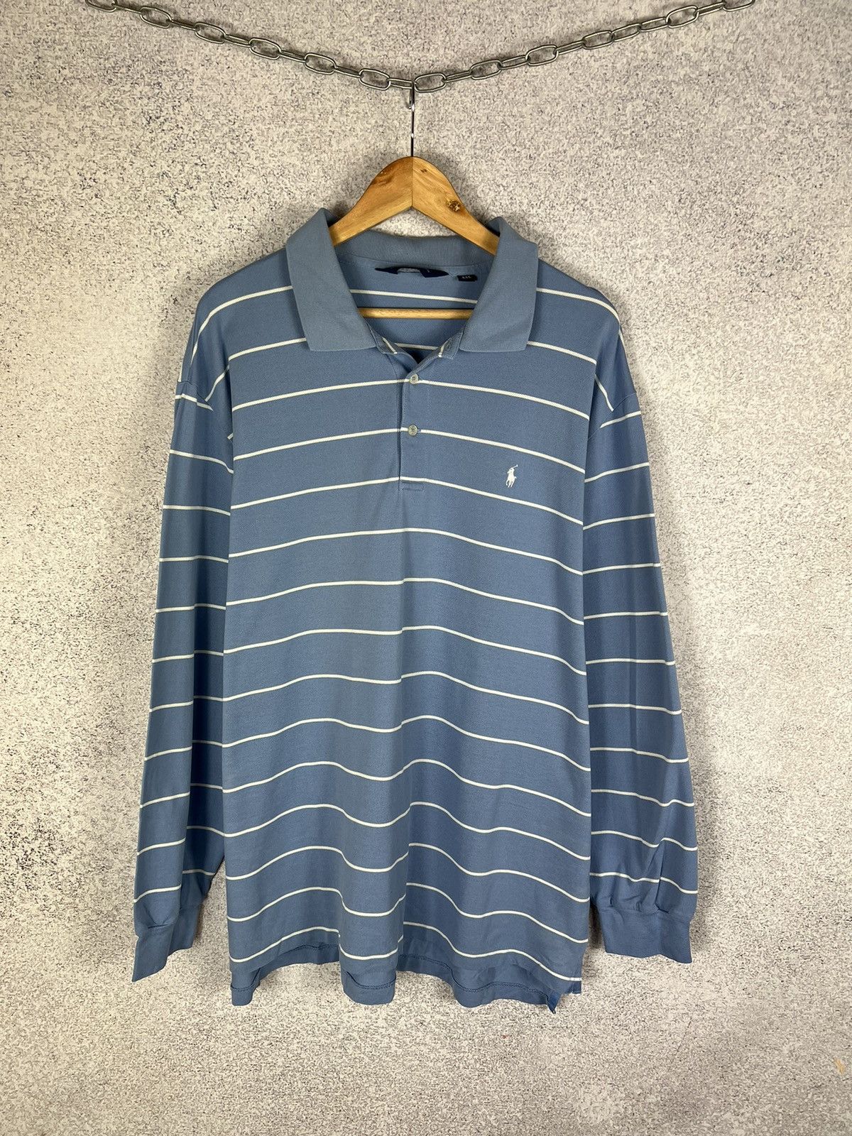 Vintage Vintage Polo Ralph Lauren Striped Rugby Shirt Polo Tee Size US XXL / EU 58 / 5 - 1 Thumbnail