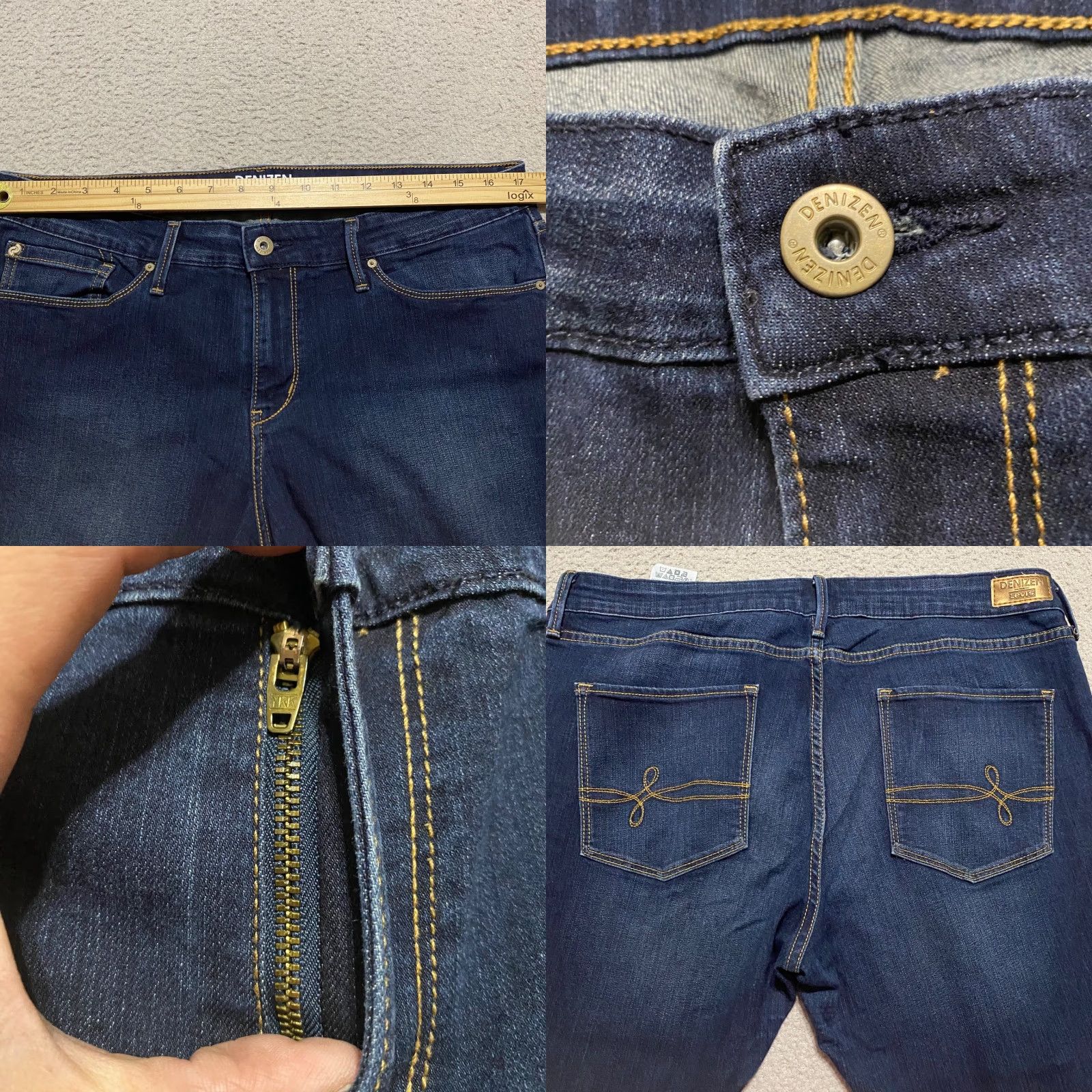 Denizen DENIZEN Jeans Womens 16 Blue Denim Dark Wash Cropped Mid Rise 5-Pocket Regular Stretch Distressed Casual Womens Jeans Size 38" / US 16 / IT 52 - 8 Thumbnail
