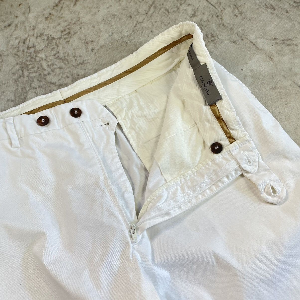 Canali × Designer Canali Oldmoney White Stretch Baggy Trousers Size US 37 - 9 Thumbnail