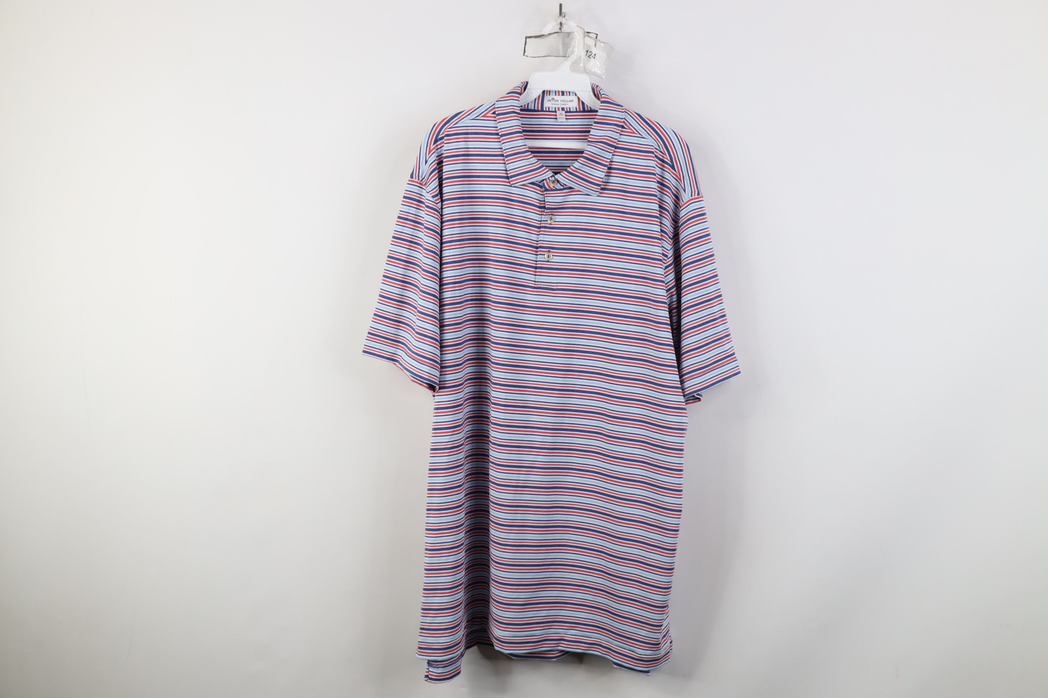 Peter Millar Peter Millar Summer Comfort Striped Knit Golf Polo Shirt Size US XL / EU 56 / 4 - 1 Thumbnail