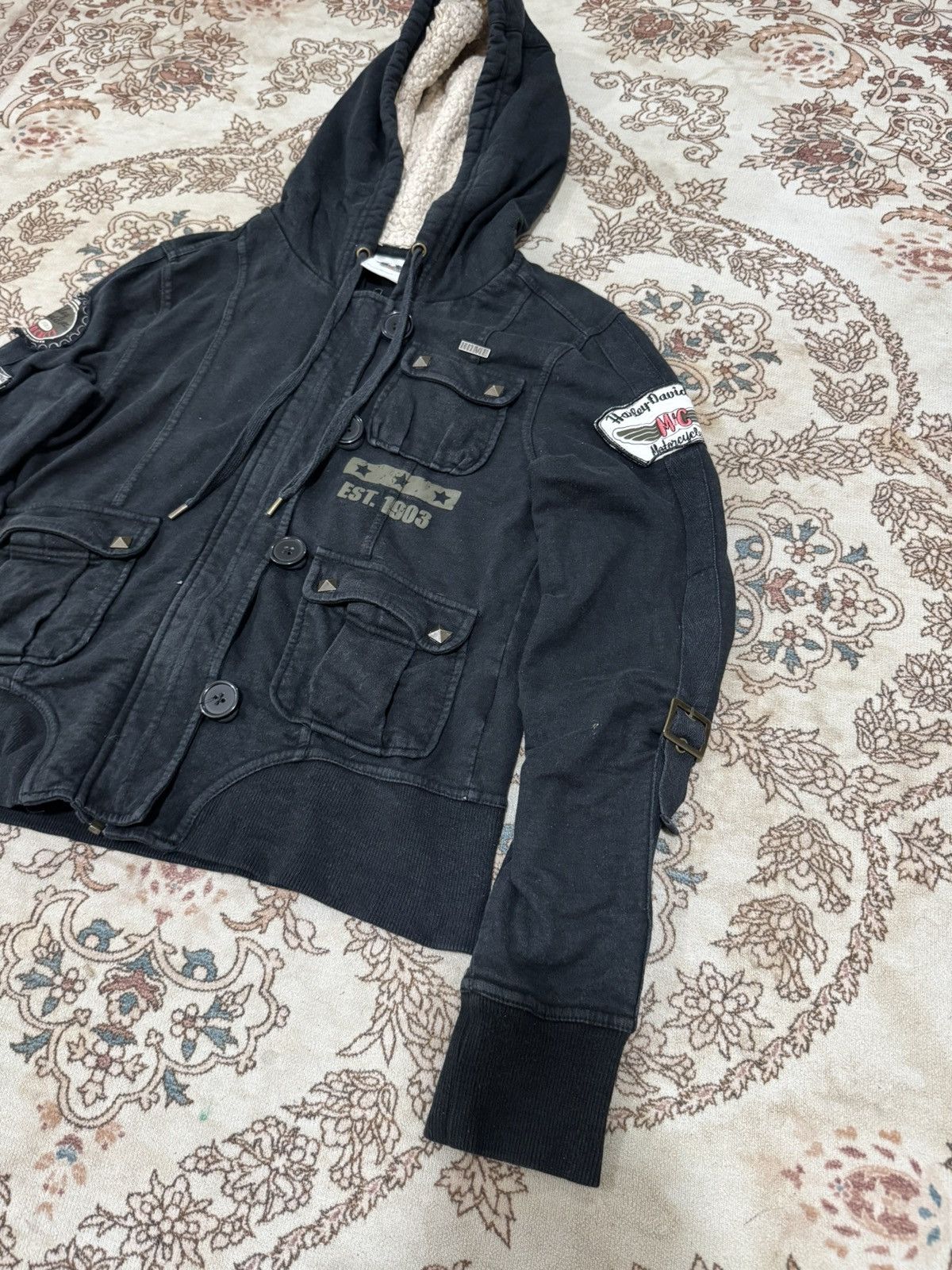 Harley Davidson × Vintage Harley Davidson Hooded Jacket Size US S / EU 44-46 / 1 - 3 Thumbnail