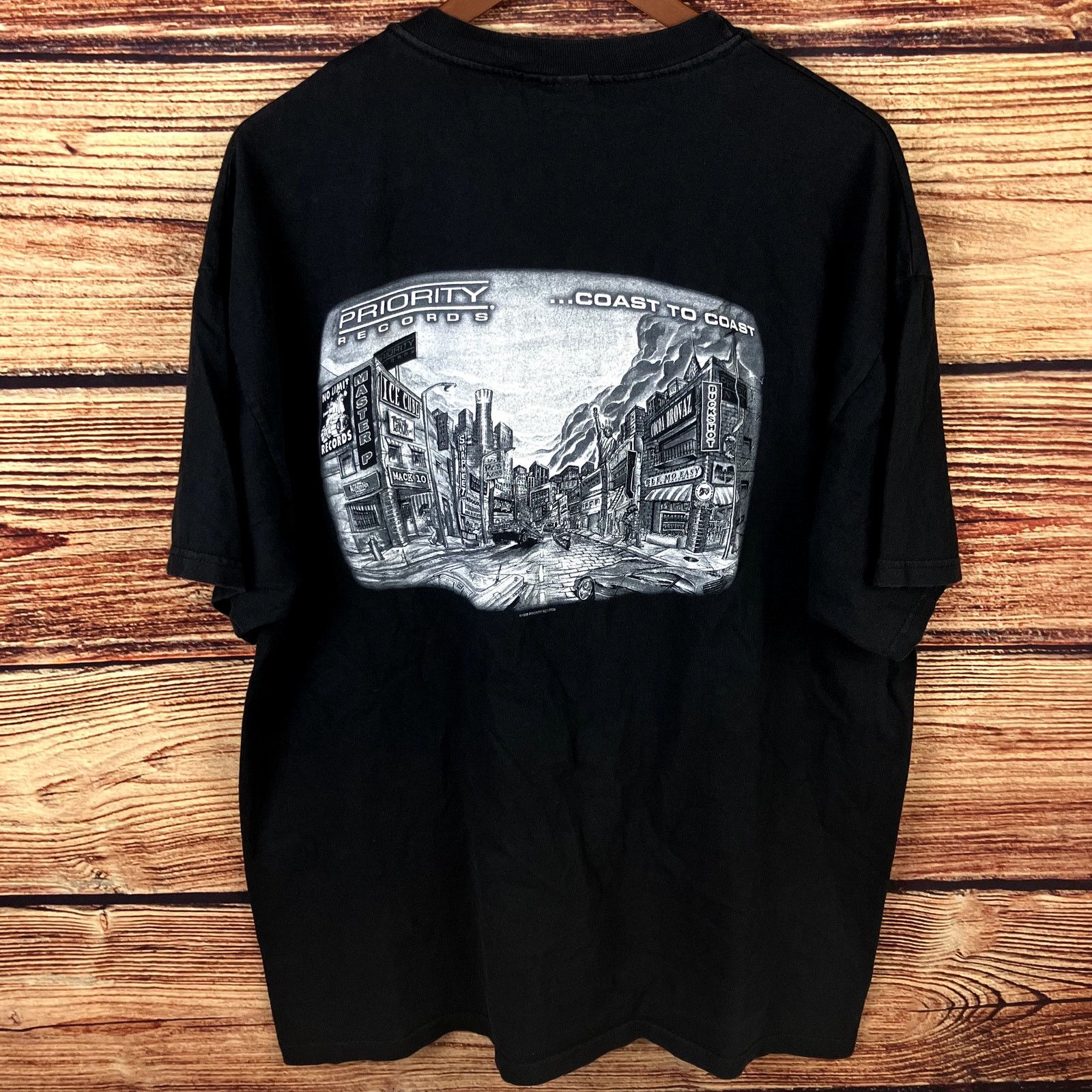 Vintage Vintage 1990s Priority Records Rap Label N.W.A Master P Tee Size US XL / EU 56 / 4 - 3 Thumbnail