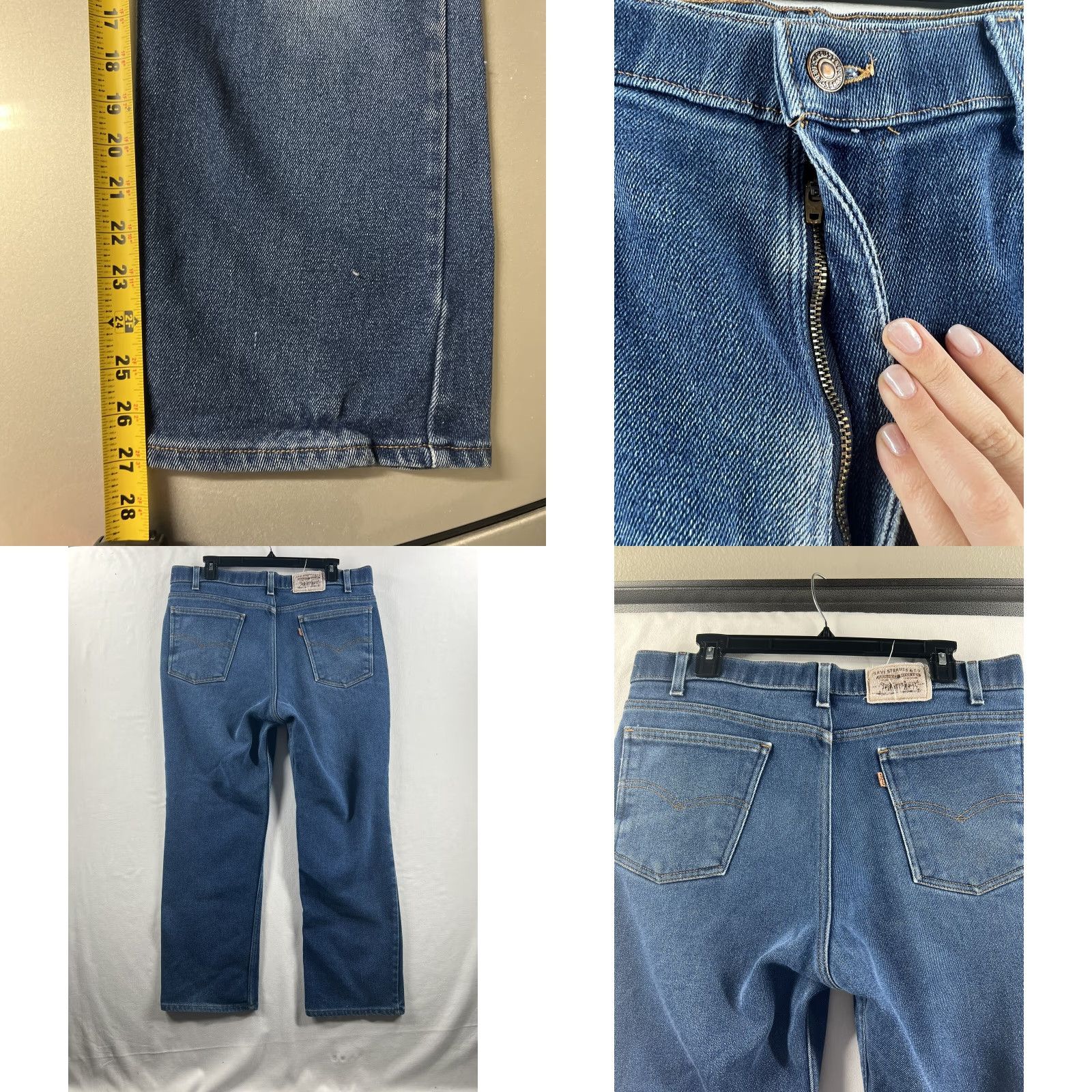 Levi's VINTAGE Levi's Jeans Men 5-Pocket Blue Denim USA Made 35x27 Belt Loops Zipper Denim Pants Jeans Size US 35 - 8 Thumbnail