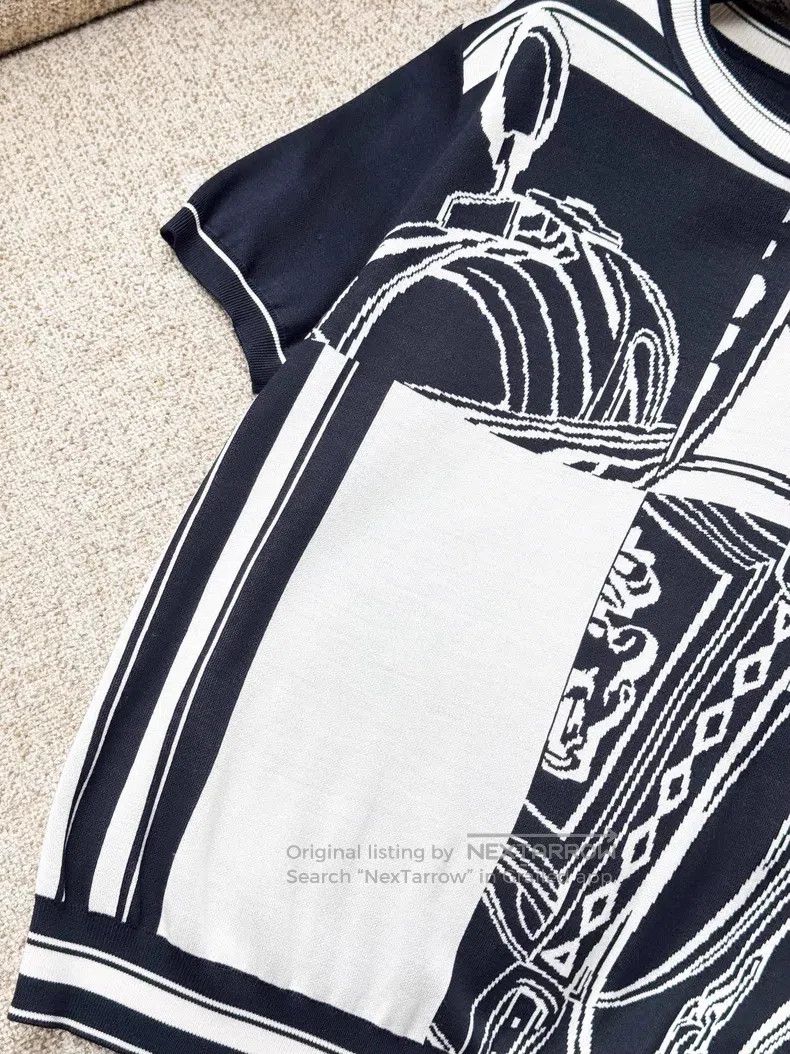 Hermes Hermes 24 Spring/Summer Deep Blue and White Rein Pattern K Size XS / US 0-2 / IT 36-38 - 4 Thumbnail