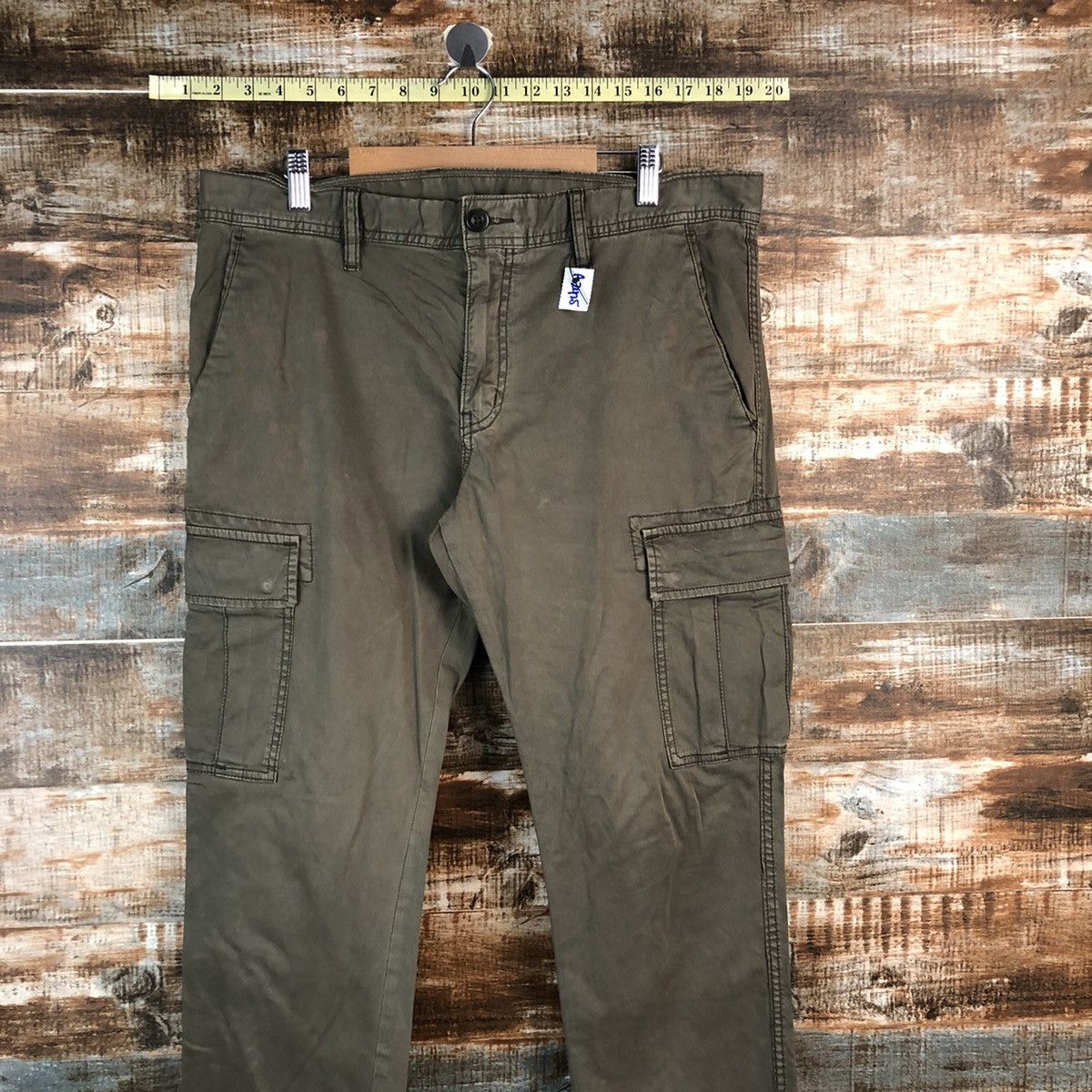 Japanese Brand Uniqlo Green japan utility Cargo Multipocket Pants #A2425 Size US 35 - 2 Thumbnail