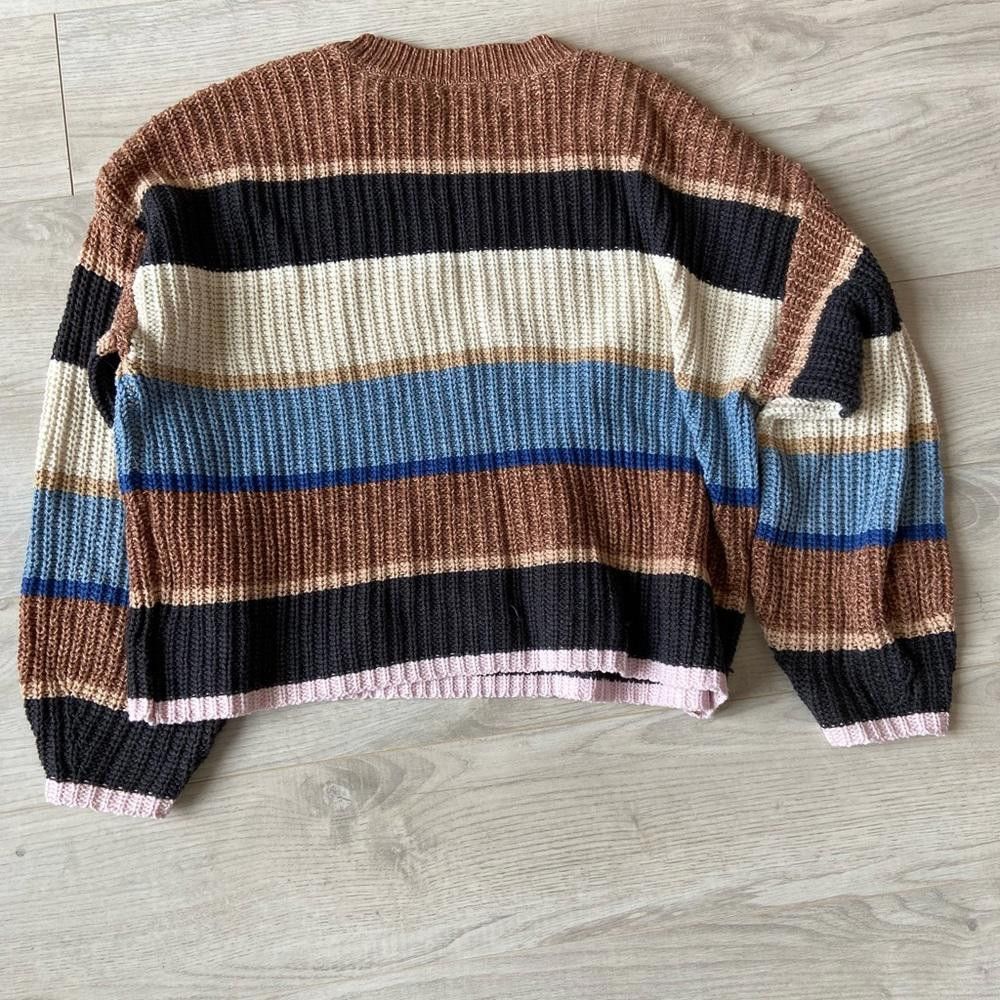 Designer Stylish Striped Knit Sweater - Cozy Fall Essential Size S / US 4 / IT 40 - 4 Thumbnail