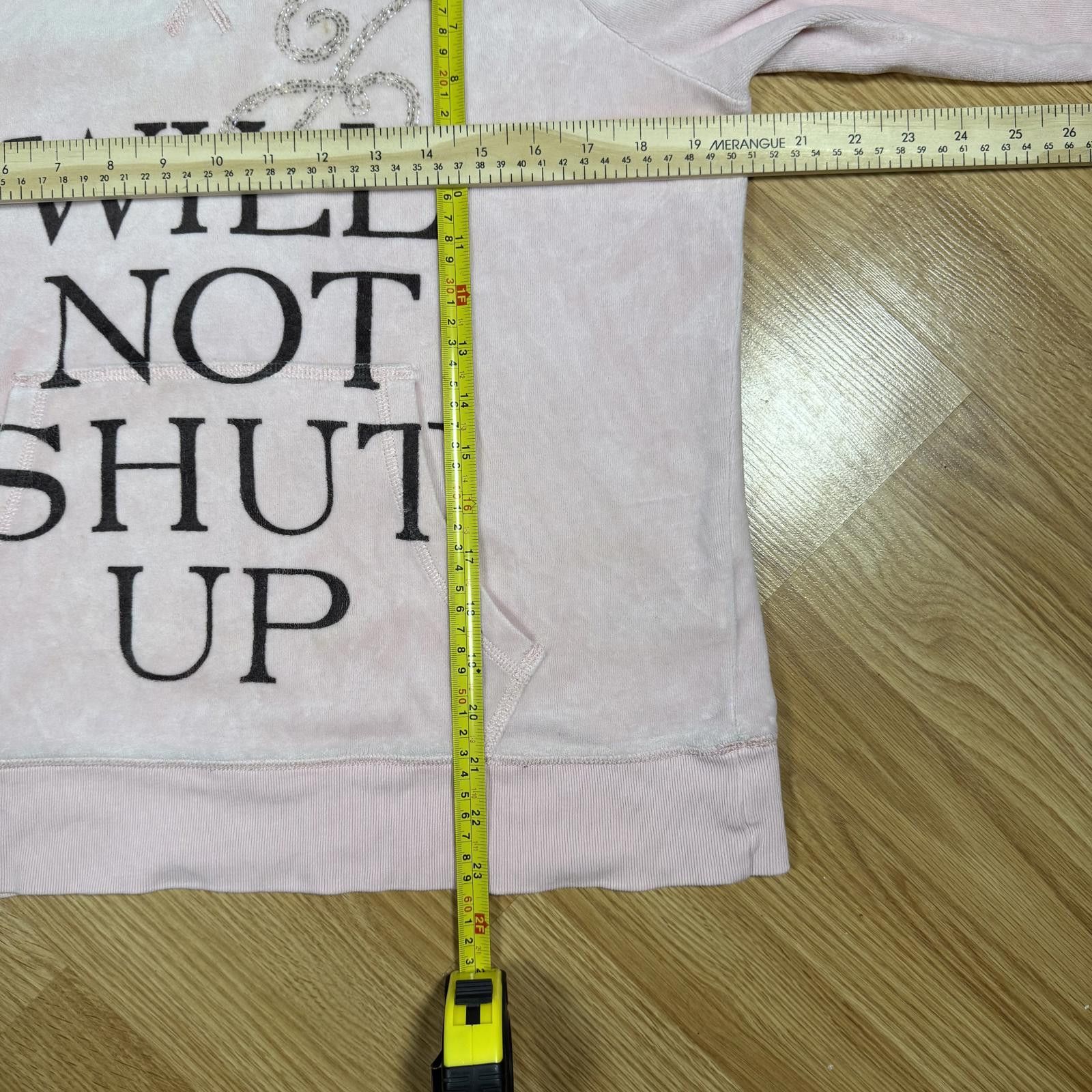Juicy Couture Jeans Juicy Couture Velour Hoodie I Will Not Shut Up XL Size XL / US 12-14 / IT 48-50 - 3 Thumbnail