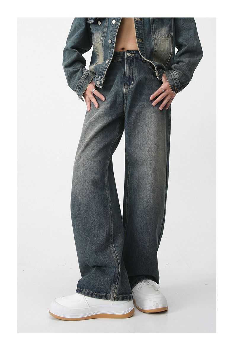 Japanese Brand × Jean Casual straight-leg vintage distressed jeans Size US 32 / EU 48 - 1 Thumbnail