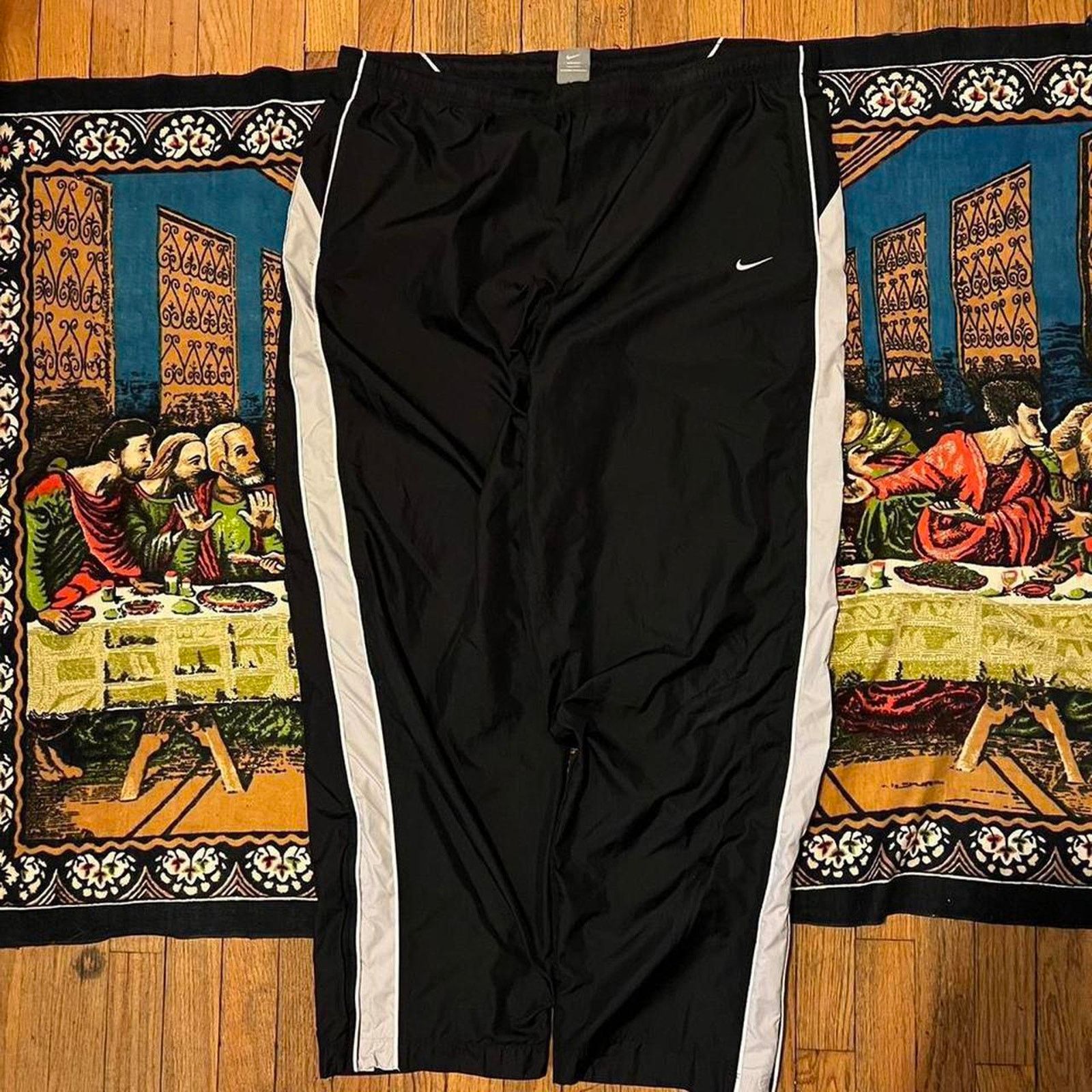 Nike × Vintage Vintage nike black track pants y2k baggy wide leg skater men Size US 36 / EU 52 - 1 Thumbnail