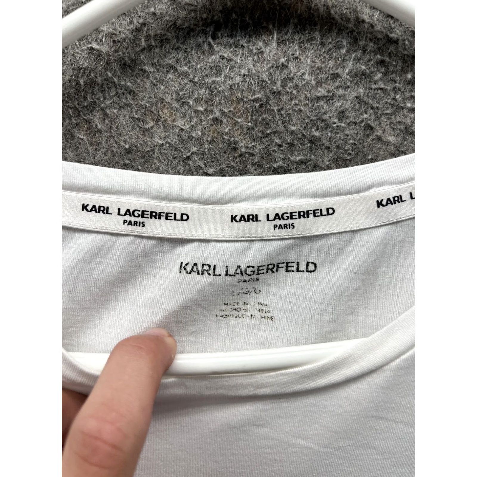 Karl Lagerfeld VINTAGE Karl Lagerfeld Paris Shirt Womens Large White Crew Neck Paris Graphic Top Size L / US 10 / IT 46 - 3 Thumbnail