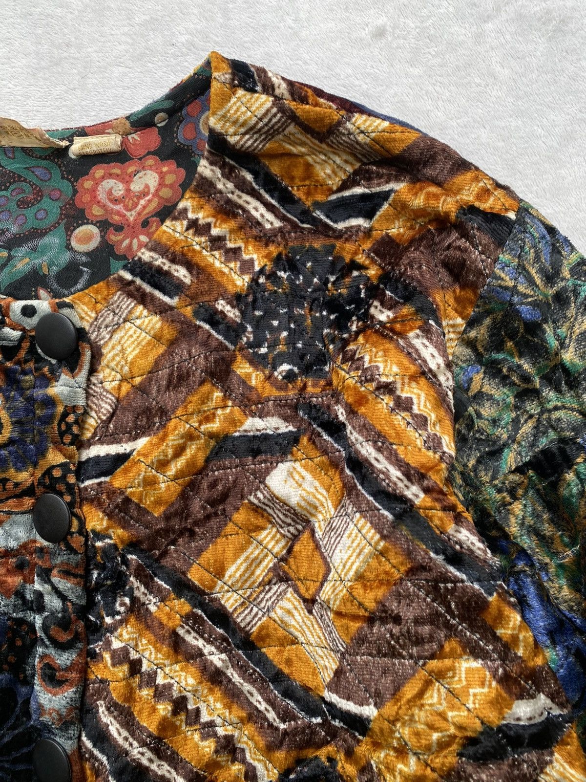 Vintage 1980s El-saad Copenhagen Indian Tapestry Velvet Jacket Size M / US 6-8 / IT 42-44 - 8 Thumbnail