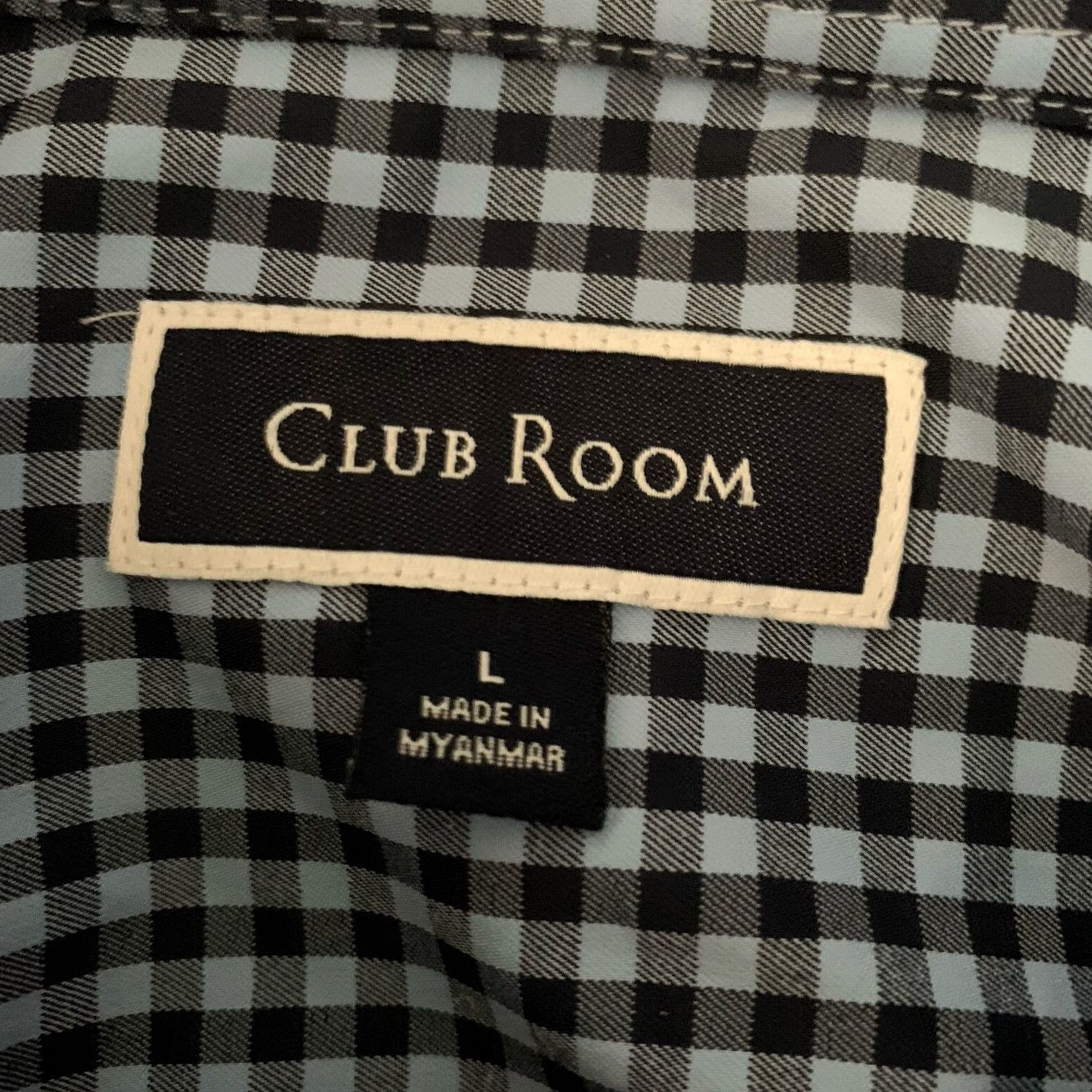 Club Room Club Room Performance Shirt Mens Large Blue Check LS Tech Woven Button Up Size US L / EU 52-54 / 3 - 2 Thumbnail