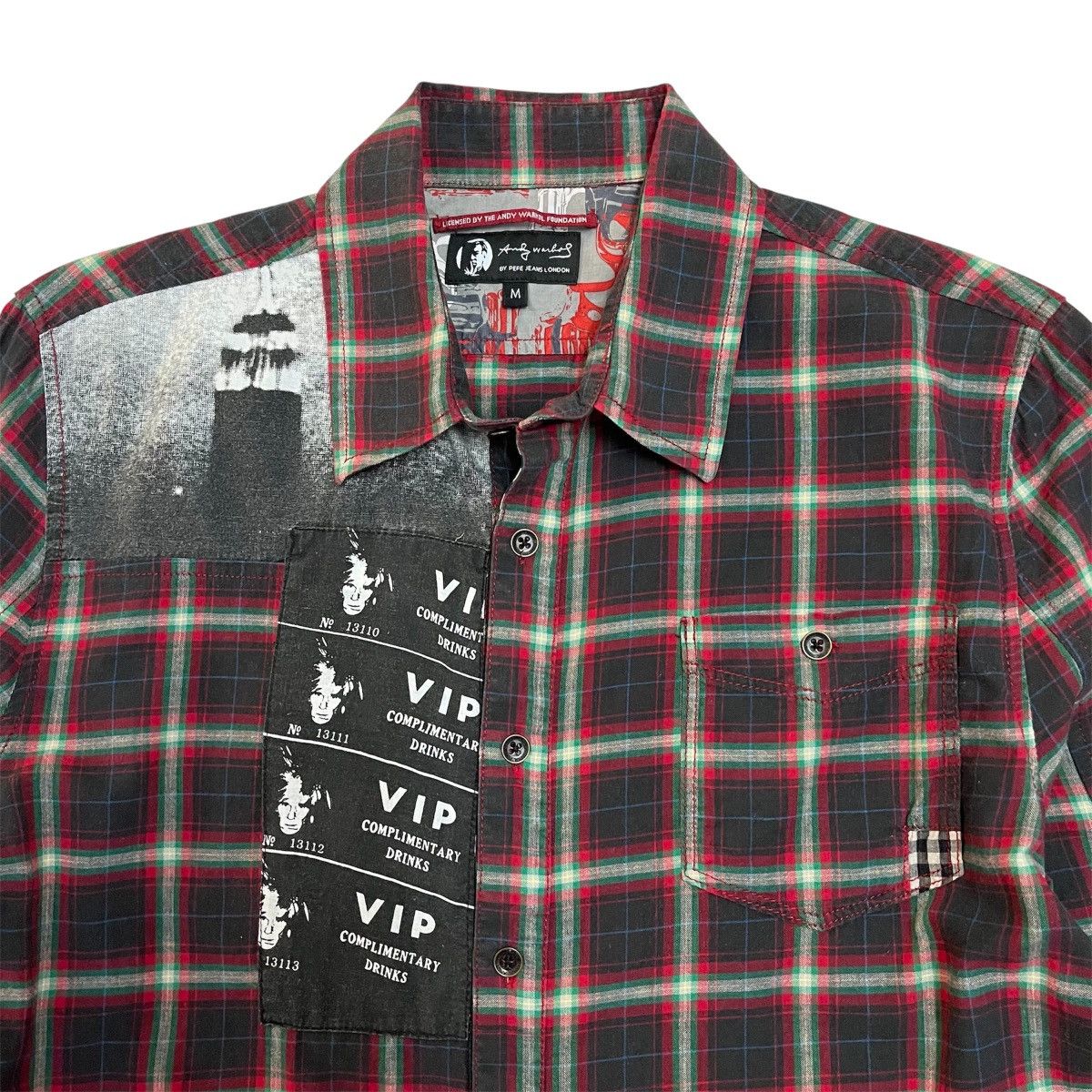 Andy Warhol Pepe Jeans x Andy Warhol Queen Patch Checkered Shirt Punk Size US M / EU 48-50 / 2 - 5 Thumbnail