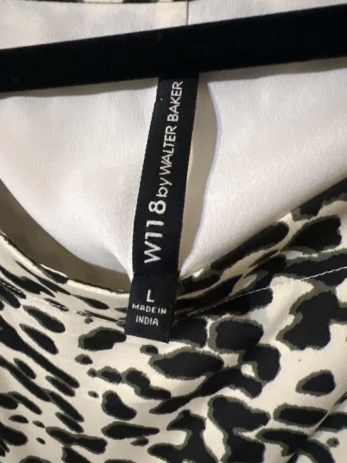 Other W118 Walter Baker Women's Midi Dress Black Cream Animal L Size L / US 10 / IT 46 - 3 Thumbnail