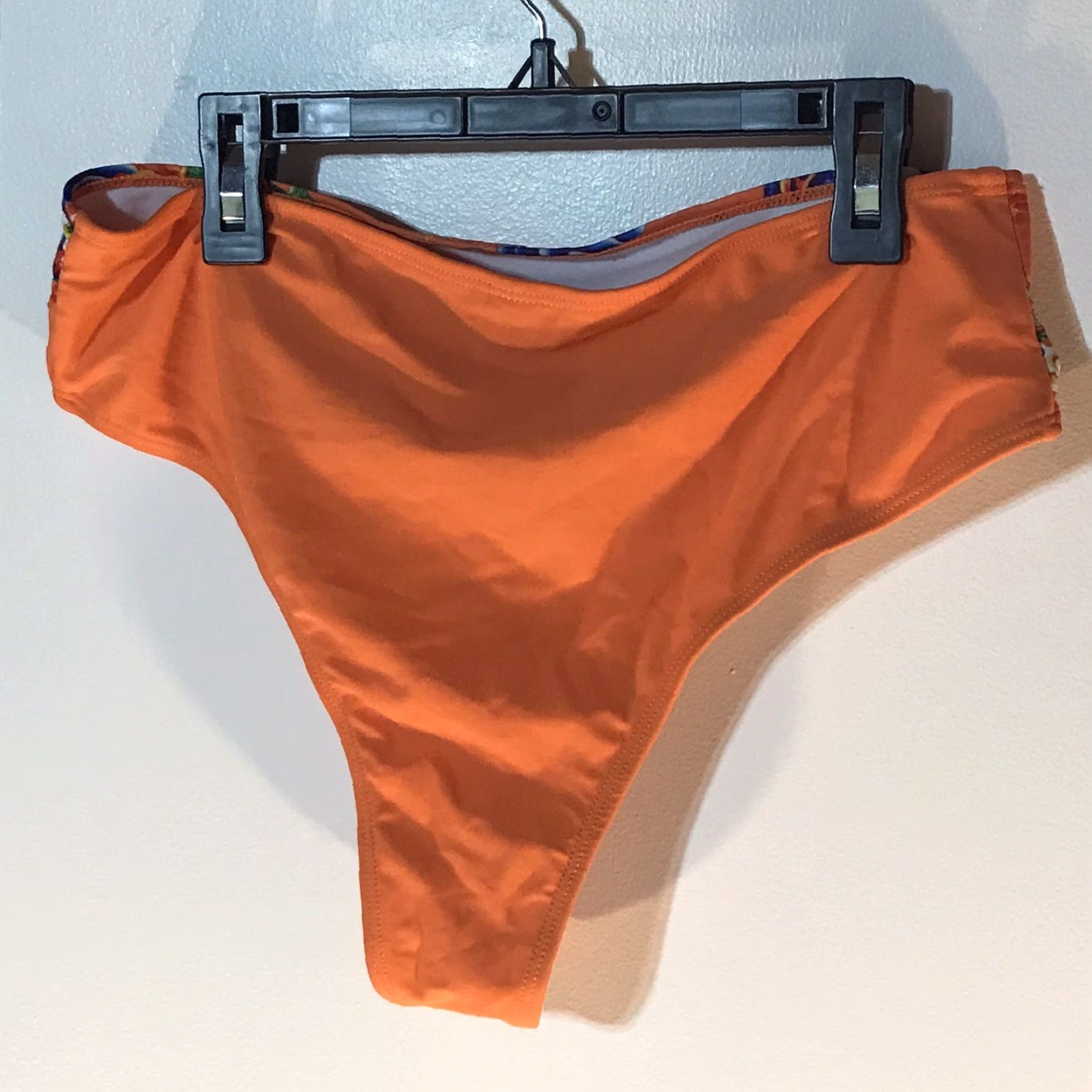 Shein SheIn Orange Floral Bikini Swim Bottoms Women's Size L Designer Size 36" / US 14 / IT 50 - 2 Thumbnail