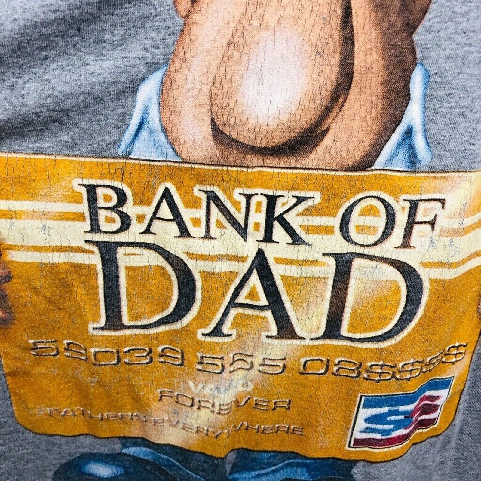 Delta Open 24 Hours Bank Of Dad Vintage T Shirt Gray Heathered XL Size US XL / EU 56 / 4 - 4 Thumbnail