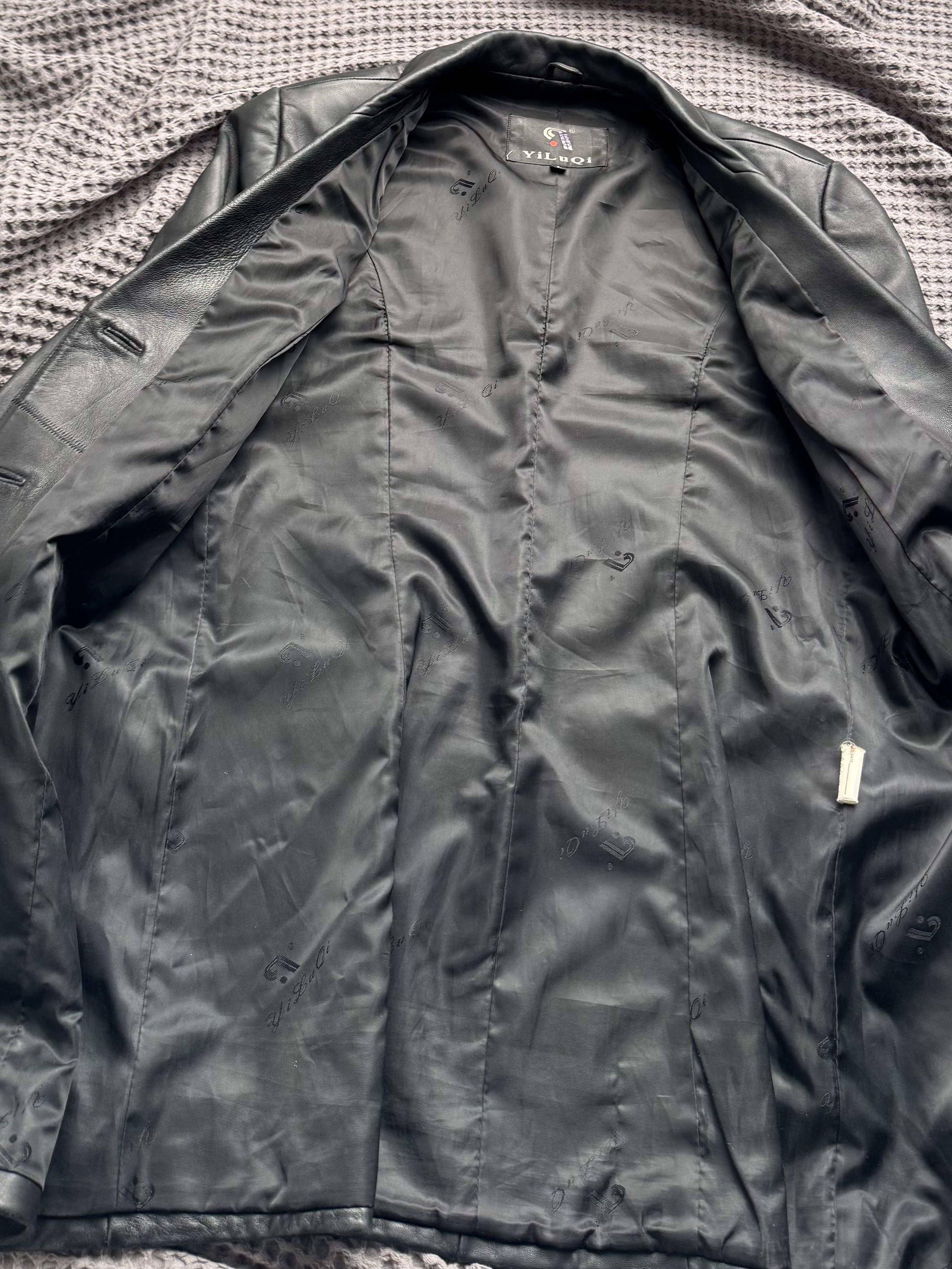Vintage Vintage Leather Blazer Coat Tailored Button Front Jacket Size L / US 10 / IT 46 - 8 Thumbnail