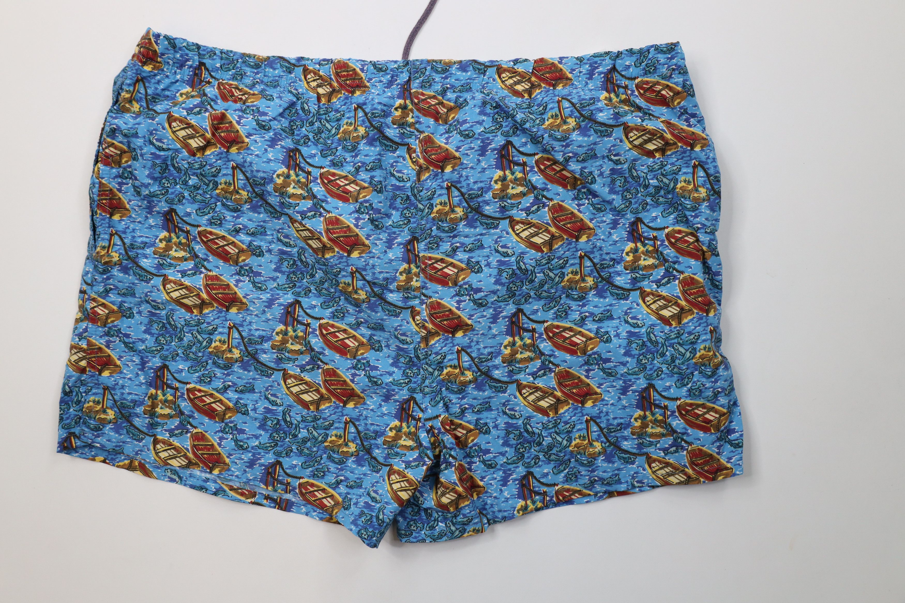 Lands' End Vintage 90s Lands End Over Print Lined Shorts Swim Trunks Size US 38 / EU 54 - 7 Thumbnail