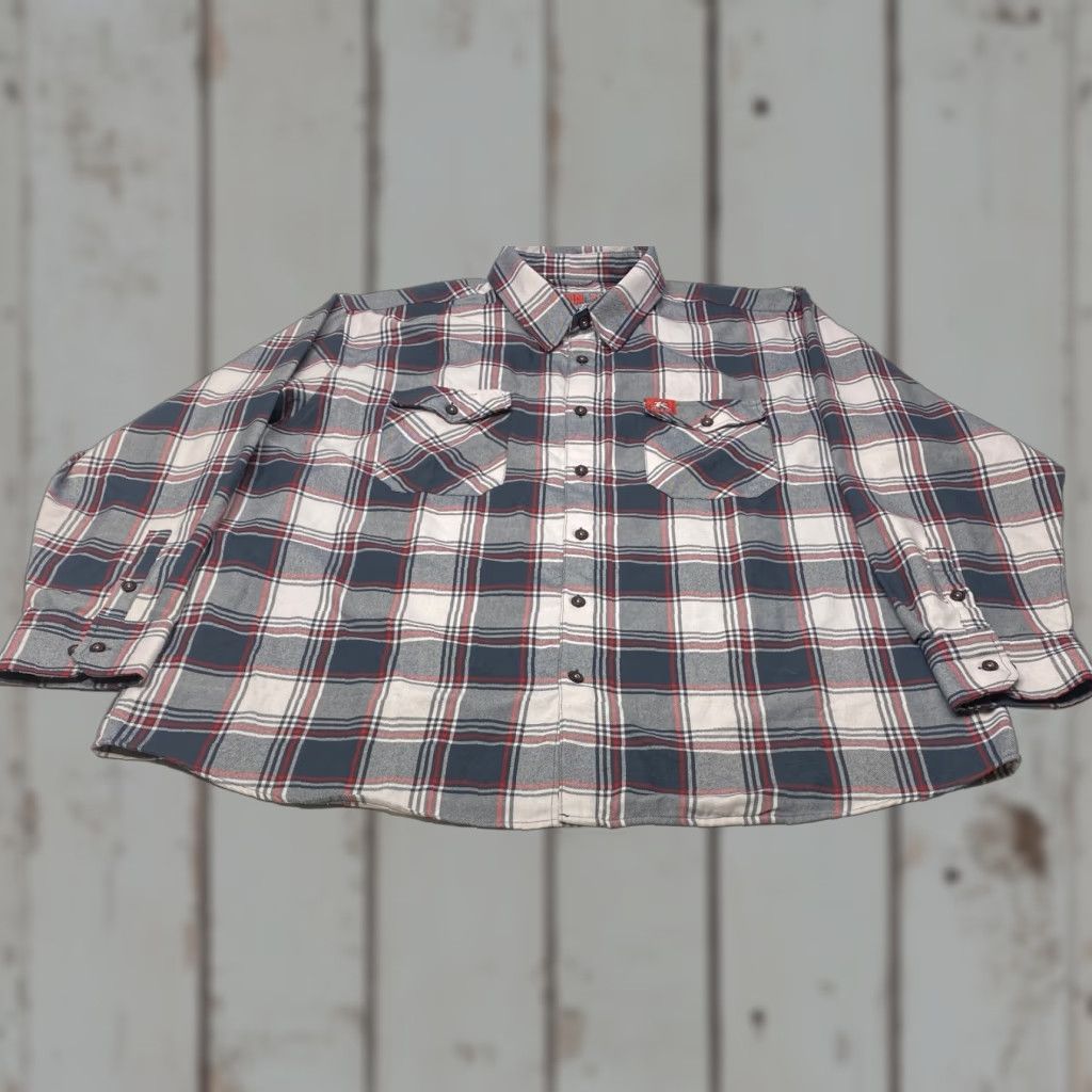 Vintage Dixxon Flannel Shirt Mens 4X The Boss Black Gray Plaid Button Up Long Sleeve Size US XXL / EU 58 / 5 - 1 Thumbnail