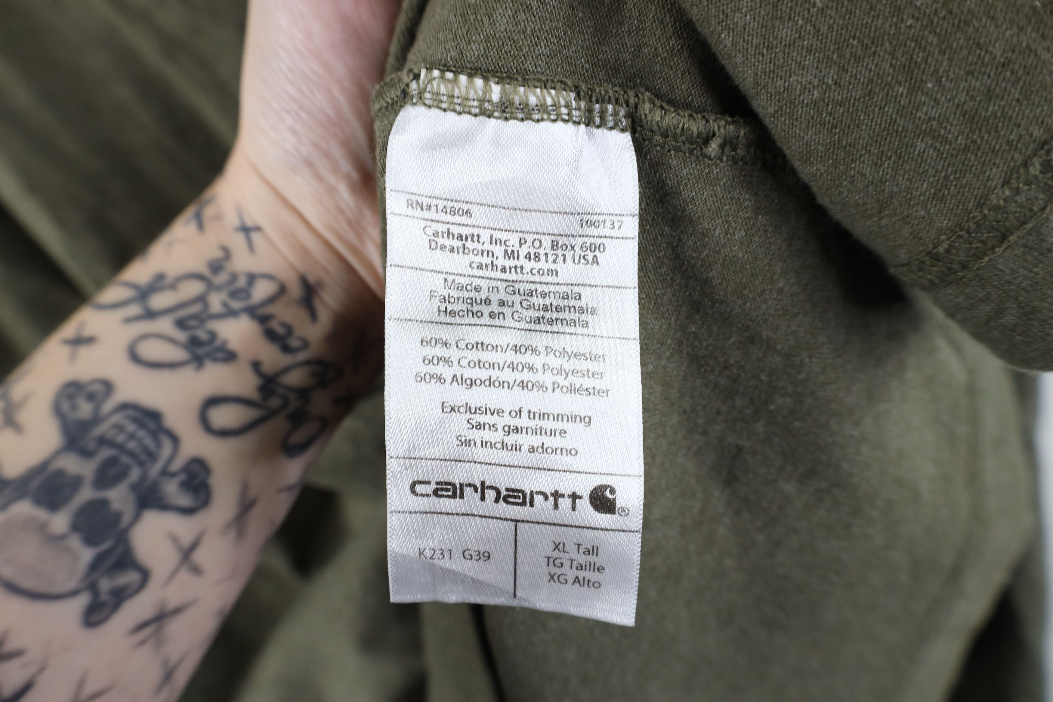 Carhartt Vintage Y2K Carhartt Spell Long Sleeve T-Shirt Heather Green Size US XL / EU 56 / 4 - 10 Thumbnail