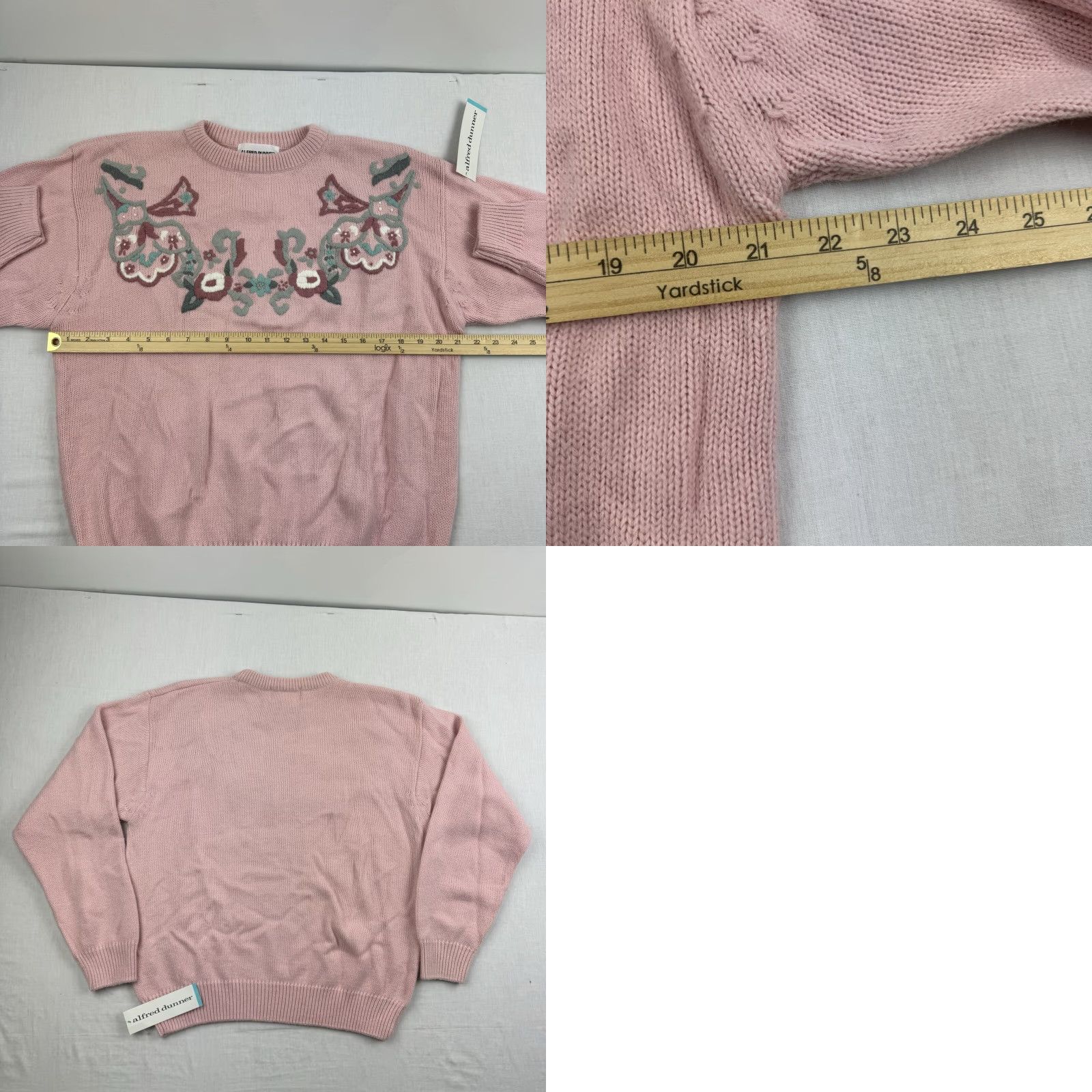 Vintage VINTAGE Alfred Dunner Sweater Women L Pink Floral Pullover Knit 90s Womens Size L / US 10 / IT 46 - 8 Thumbnail