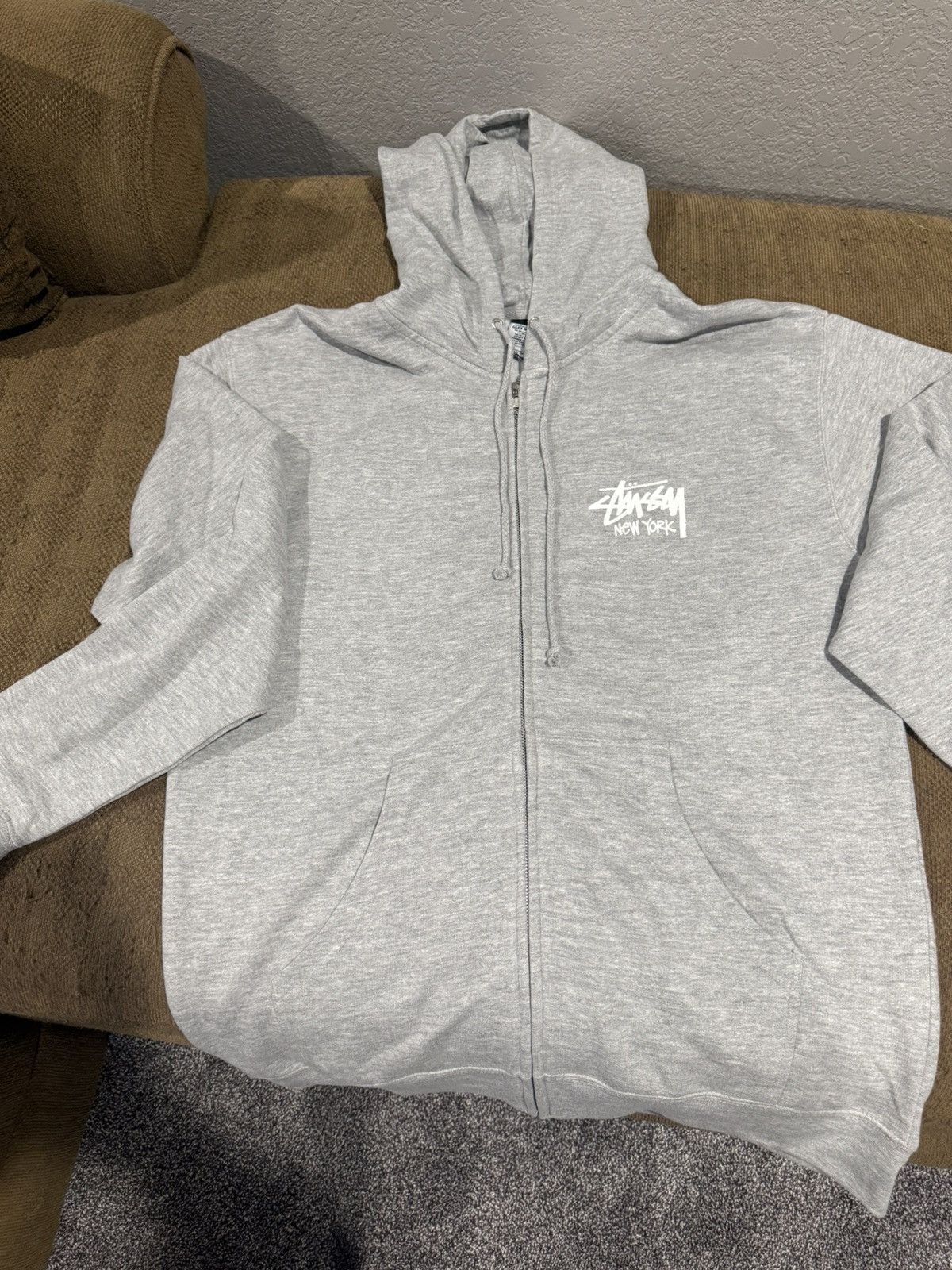Streetwear × Stussy RARE Stussy Shattered Zip Up Hoodie | Grailed
