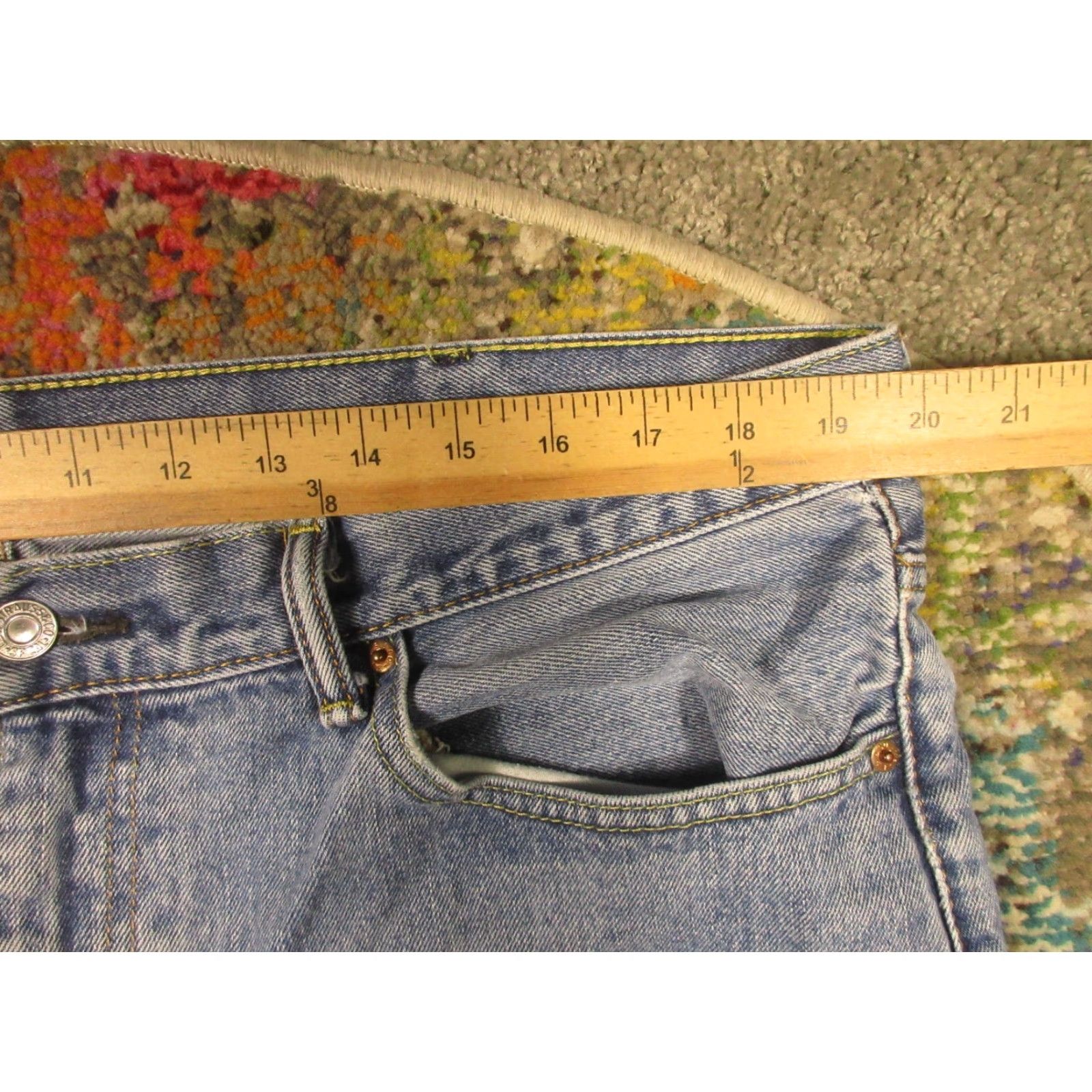 Levi's Levis 550 Jeans Mens 40x32 Relaxed Fit Blue Denim Faded Distressed Holes Size US 40 / EU 56 - 7 Thumbnail